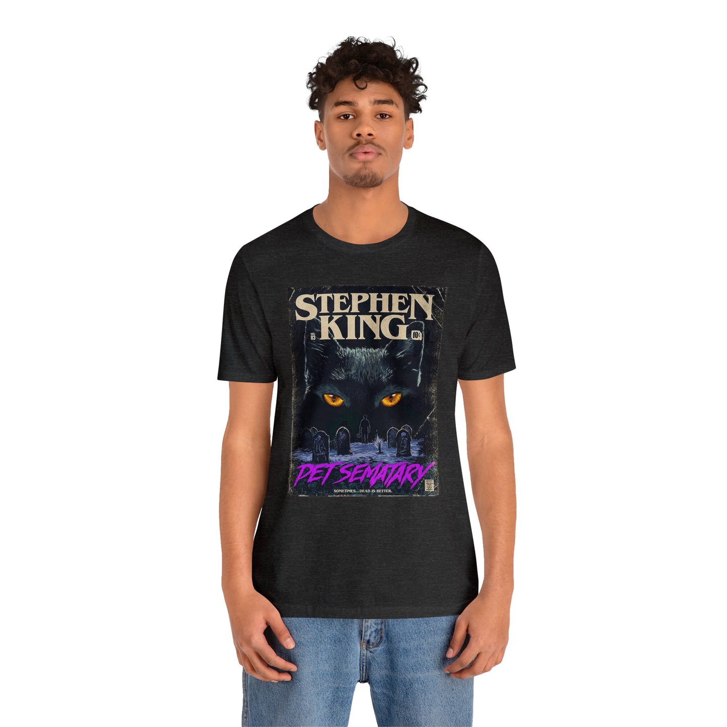 Halloween Stephen King's Pet Sematary Book Cover Short Sleeve T-Shirt - Vintage Horror Novel Graphic Tee, Retro Literary Shirt