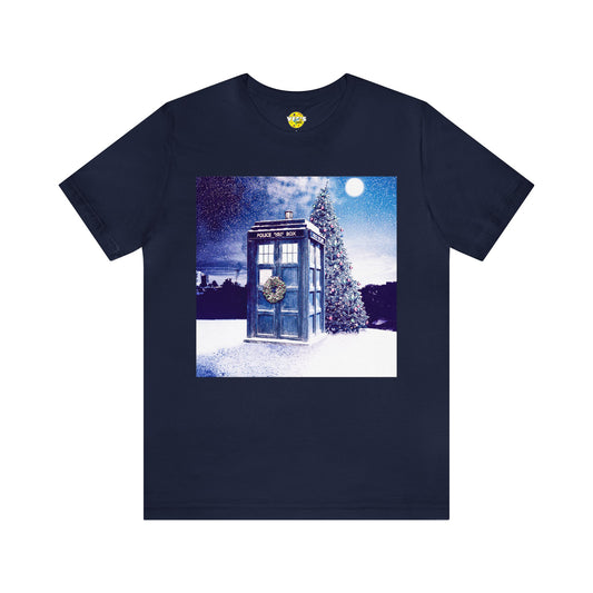 Dr Who Christmas - Dr Who Tardis Shirt - Dr Who Christmas Tardis Tshirt - Retro Doctor Who Tardis Tee - Christmas TARDIS Tshirt