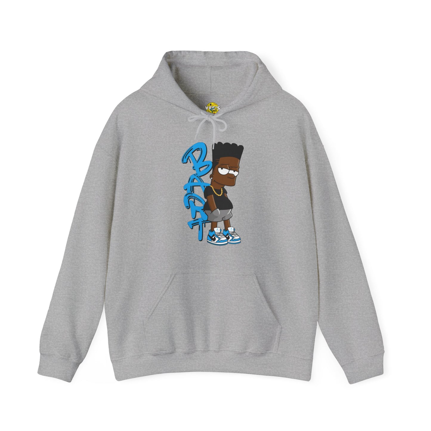 Black Bart Simpson Hoodie - Blue, Urban Streetwear, Vintage Cartoon Sweatshirt, Hip Hop Inspired, 90s Nostalgia