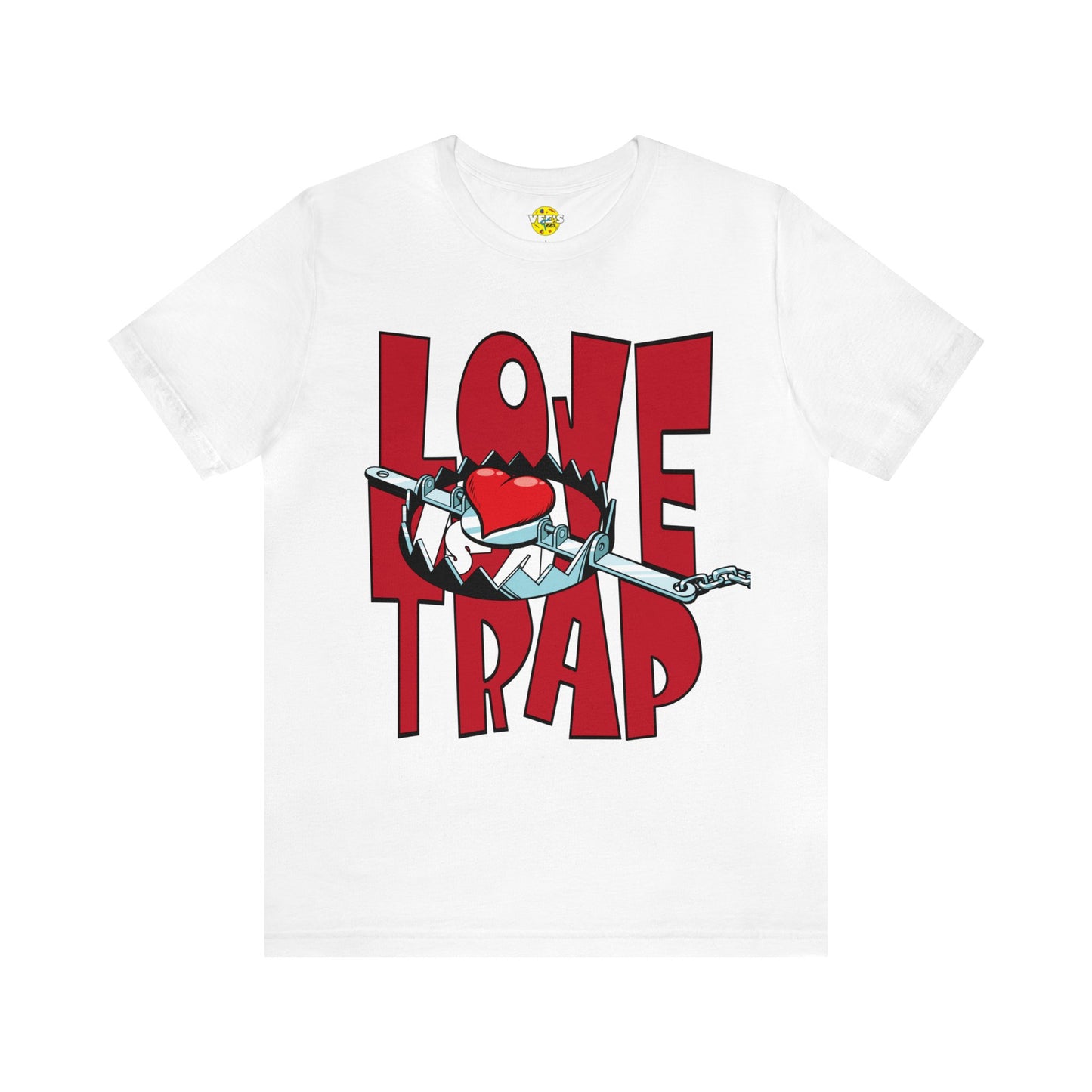 Love is a Trap Bear Trap Heart Graphic Tee - Anti Valentine Alternative Love Paradox Shirt - Valentines Day Unique Love Tshirt