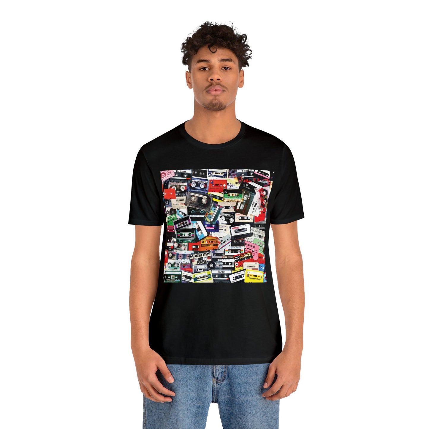 Retro 80s Mixtape Collage Short Sleeve T-Shirt - Vintage Music Lover Tee, Nostalgic Graphic Shirt