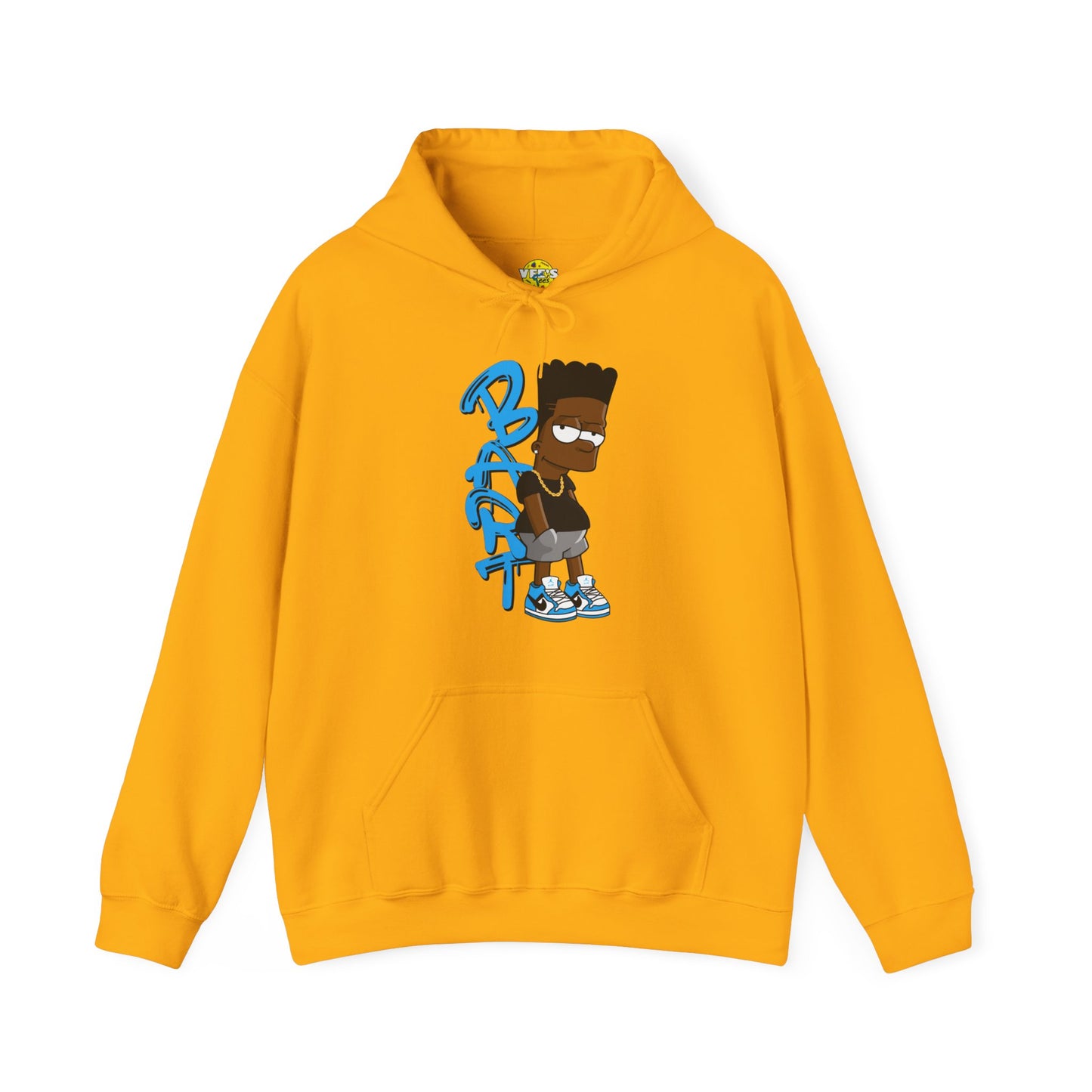 Black Bart Simpson Hoodie - Blue, Urban Streetwear, Vintage Cartoon Sweatshirt, Hip Hop Inspired, 90s Nostalgia