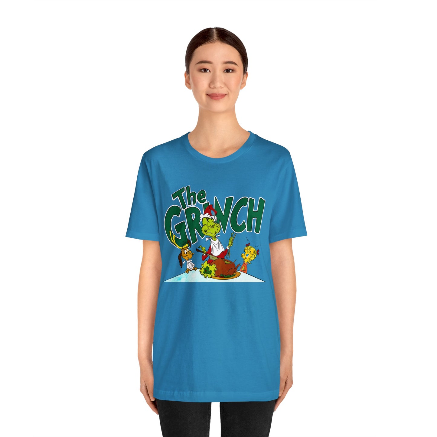 The Grinch cartoon tshirt - The Grinch Christmas table tshirt - Holiday Grinch Christmas table tshirt - Christmas Grinch dinner tshirt