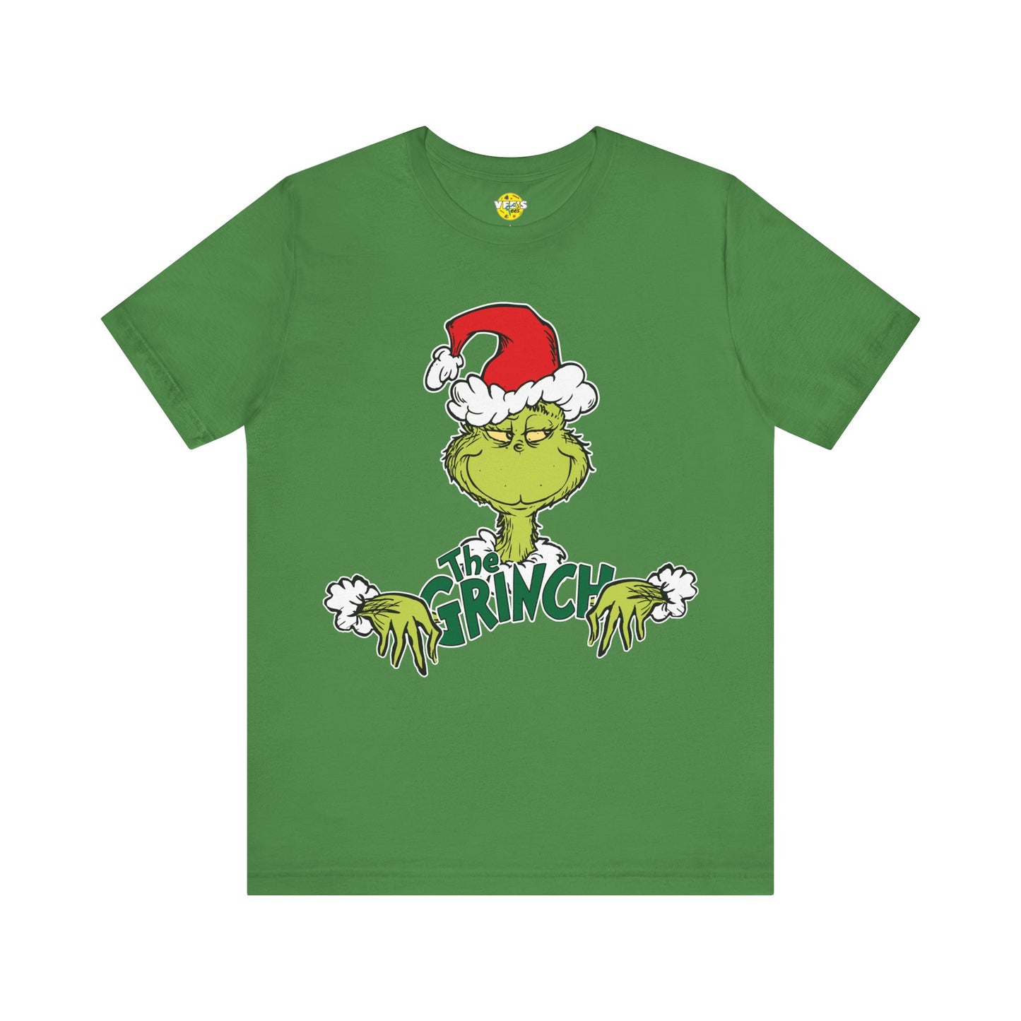 Festive Grinch Face Short Sleeve T-Shirt for a Whoville-Worthy Holiday Season