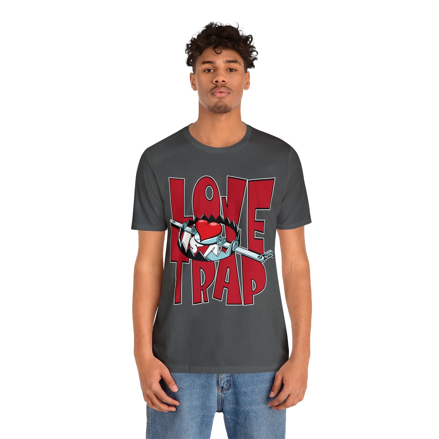 Love is a Trap Bear Trap Heart Graphic Tee - Anti Valentine Alternative Love Paradox Shirt - Valentines Day Unique Love Tshirt