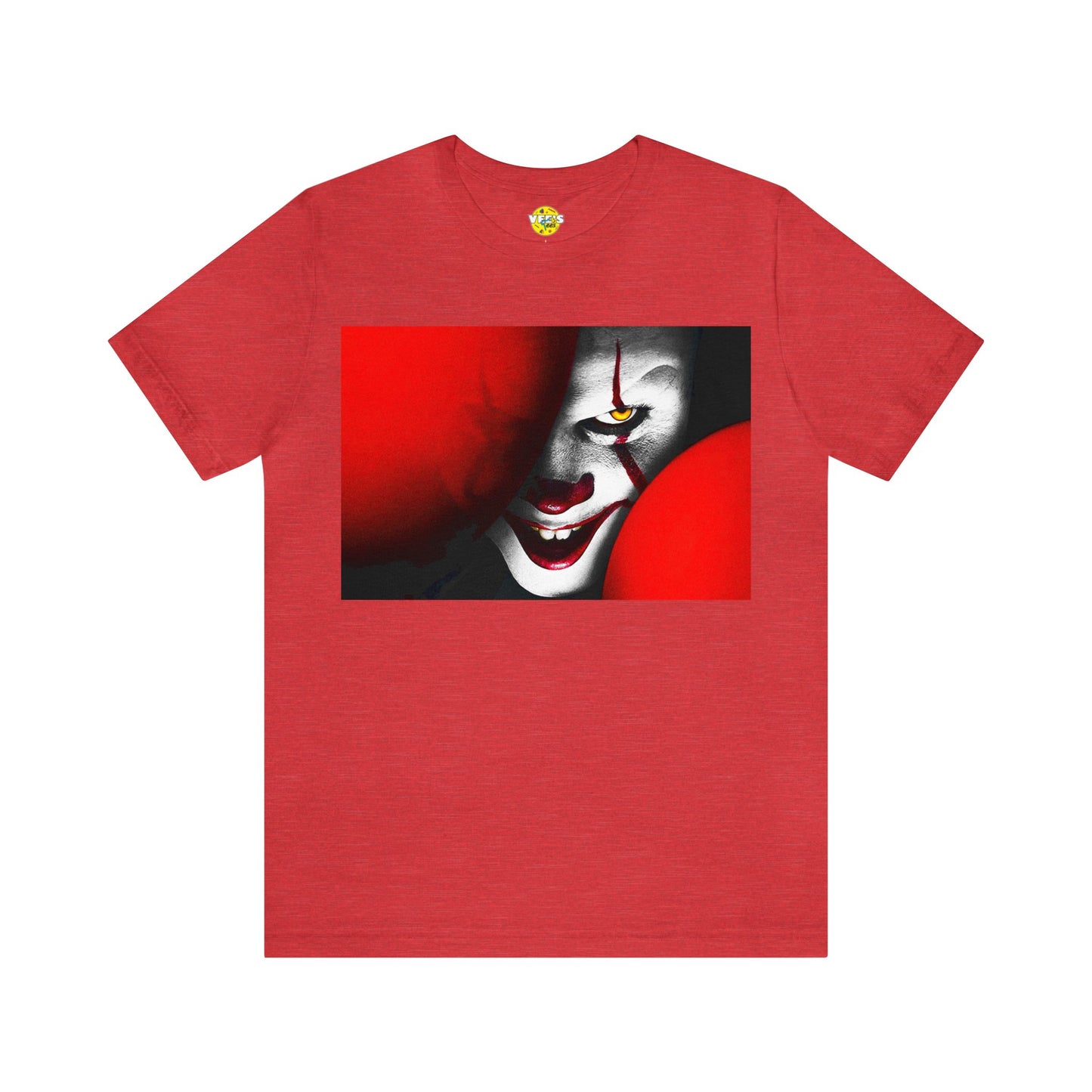 Halloween Pennywise Red Balloons Short Sleeve T-Shirt - IT Clown Tee - Horror Movie Shirt - Stephen King's IT Fan Gift