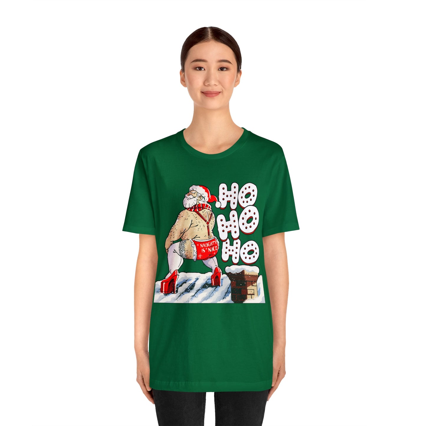 Naughty Santa Christmas tee - Naughty Santa Claus shirt - Ho Ho Ho Naughty Santa tshirt - Santa Claus Heels tshirt