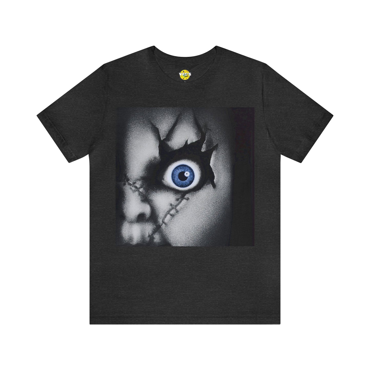 Halloween Bride of Chucky - Chucky's Face Closeup Short Sleeve T-Shirt - Horror Icon Tee, Classic Movie Graphic Shirt