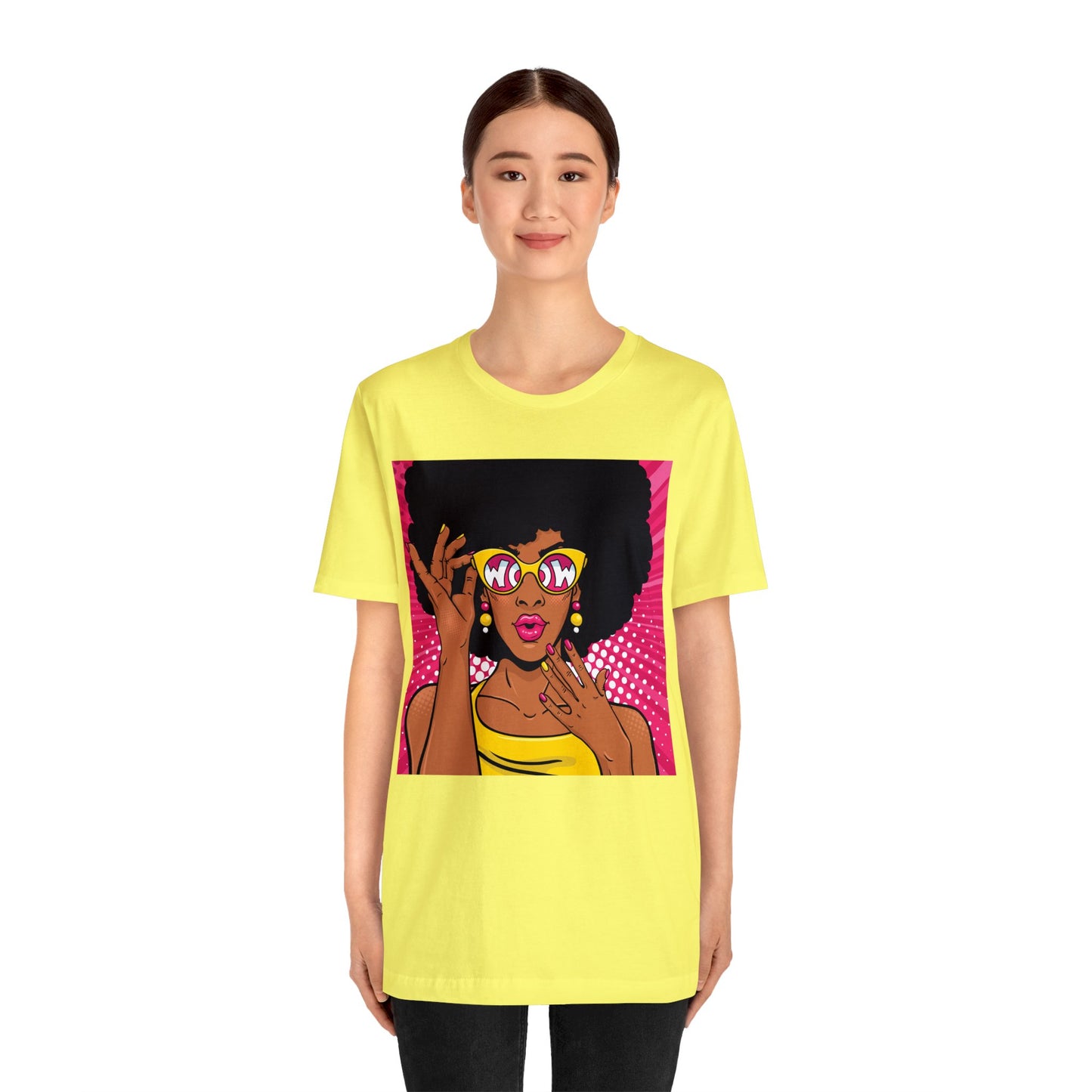 Pop Art Melanated Queen with Sunglasses Short Sleeve T-Shirt - Empowering Graphic Tee, Diverse Art Fashion