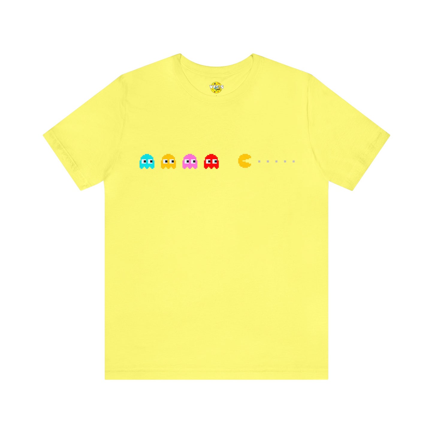 Pac-Man Ghosts Pixel Art T-Shirt - Retro Gamer Tee with Chasing Ghosts