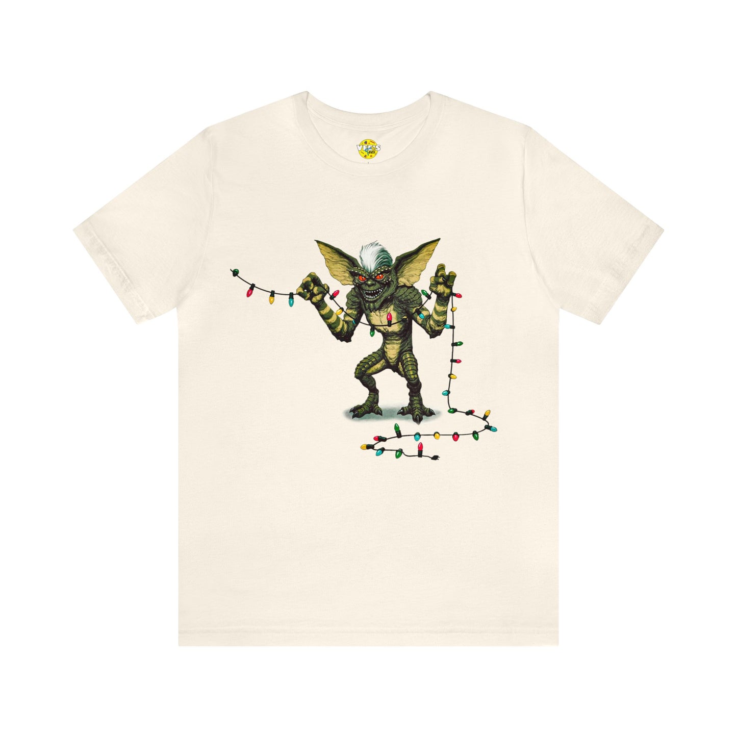 Stripe Festive Holiday - Gremlin Christmas Lights - Festive Stripe holding Christmas Lights - Gremlin Holiday Lights tshirt