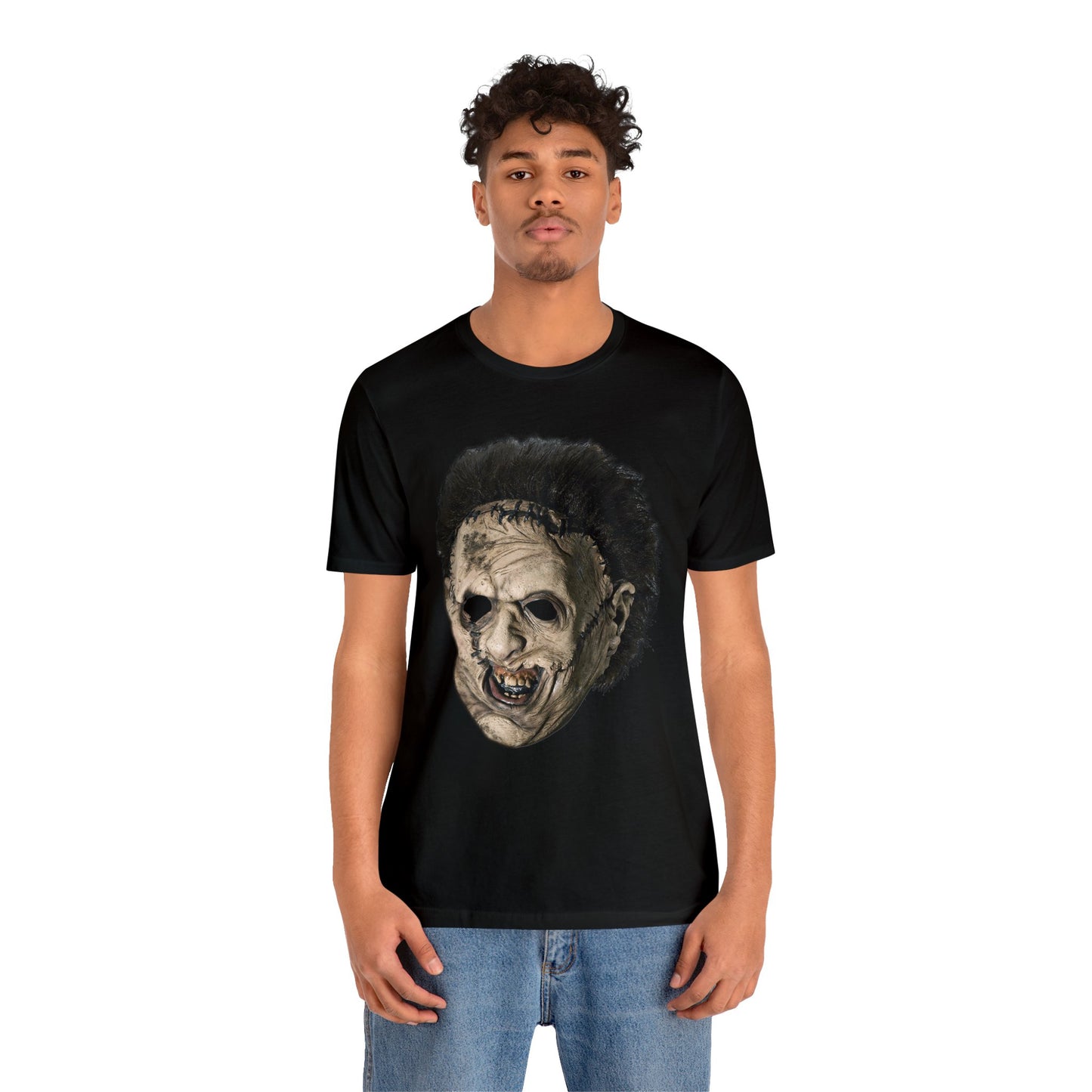 Halloween Leatherface Mask Short Sleeve T-Shirt - Classic Horror Film Tee - Iconic Chainsaw Massacre Shirt