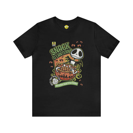 Halloween Jack Skellington's Snack O'Lanterns Cereal Short Sleeve T-Shirt - Spooky Halloween Tee, Nightmare Before Christmas Graphic Shirt