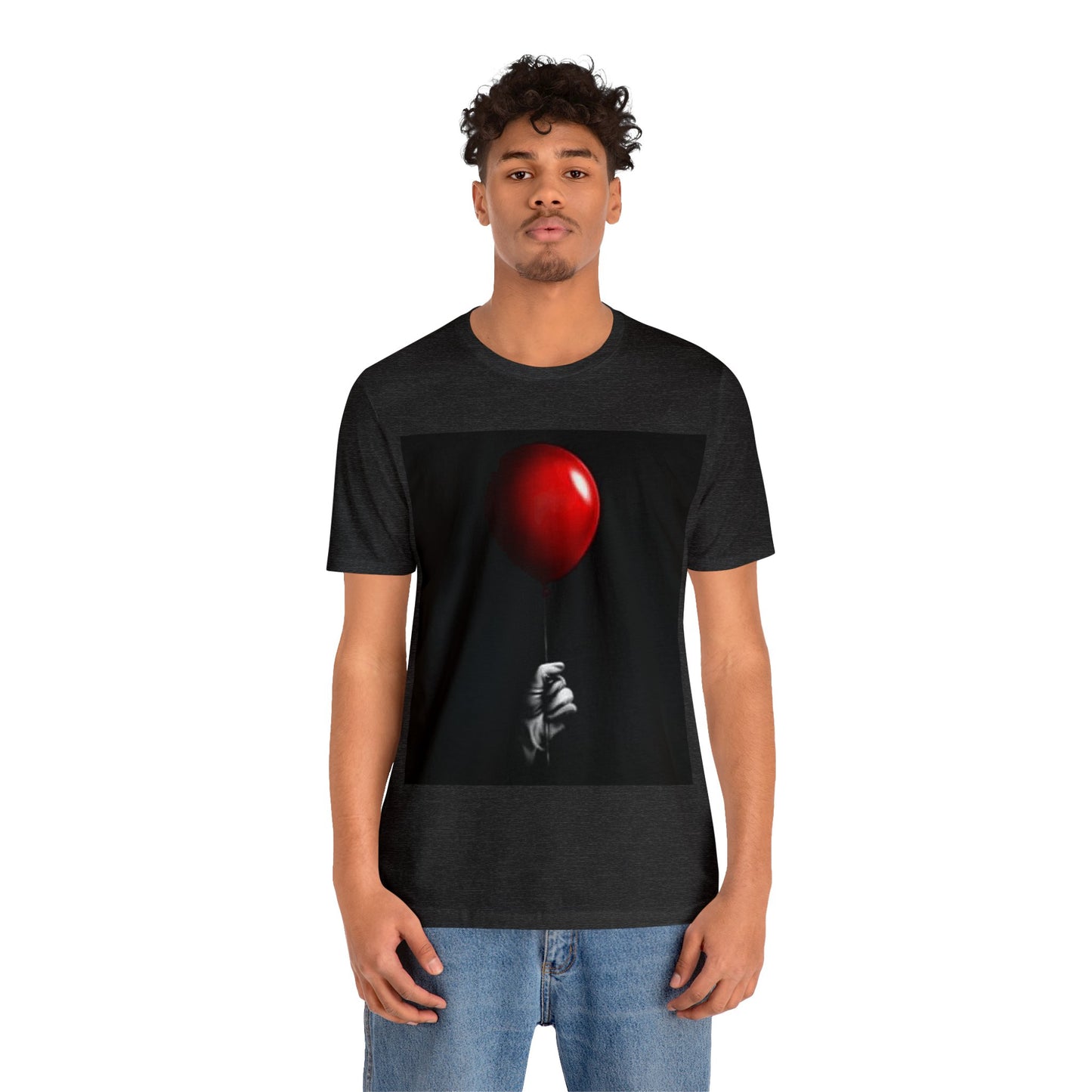 Halloween Pennywise Red Balloon Short Sleeve T-Shirt - IT Movie Inspired Tee, Horror Fan Graphic Shirt