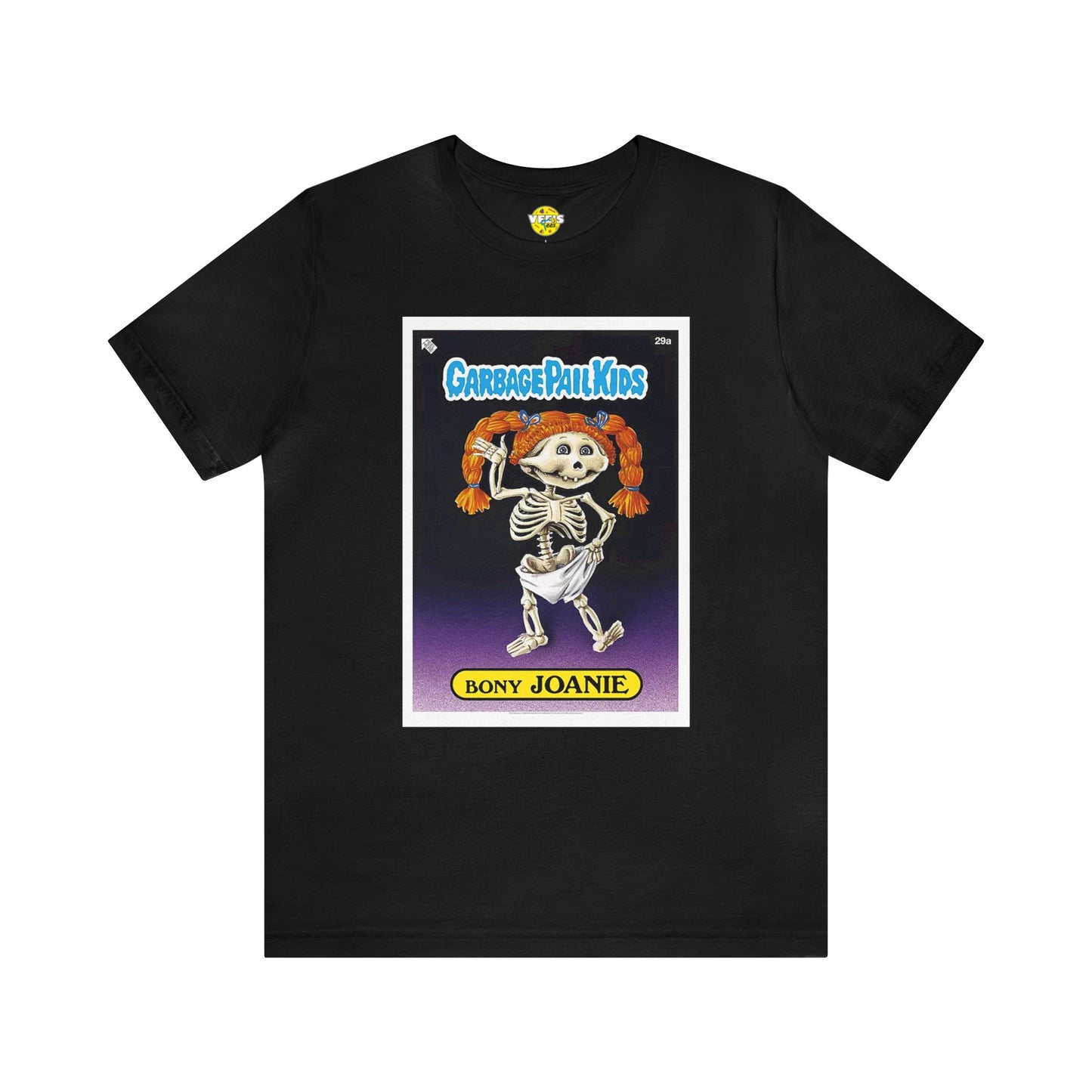 Halloween Garbage Pail Kids Bony Joanie Short Sleeve T-Shirt - Retro Sticker Art Tee, Vintage 80s Graphic Shirt