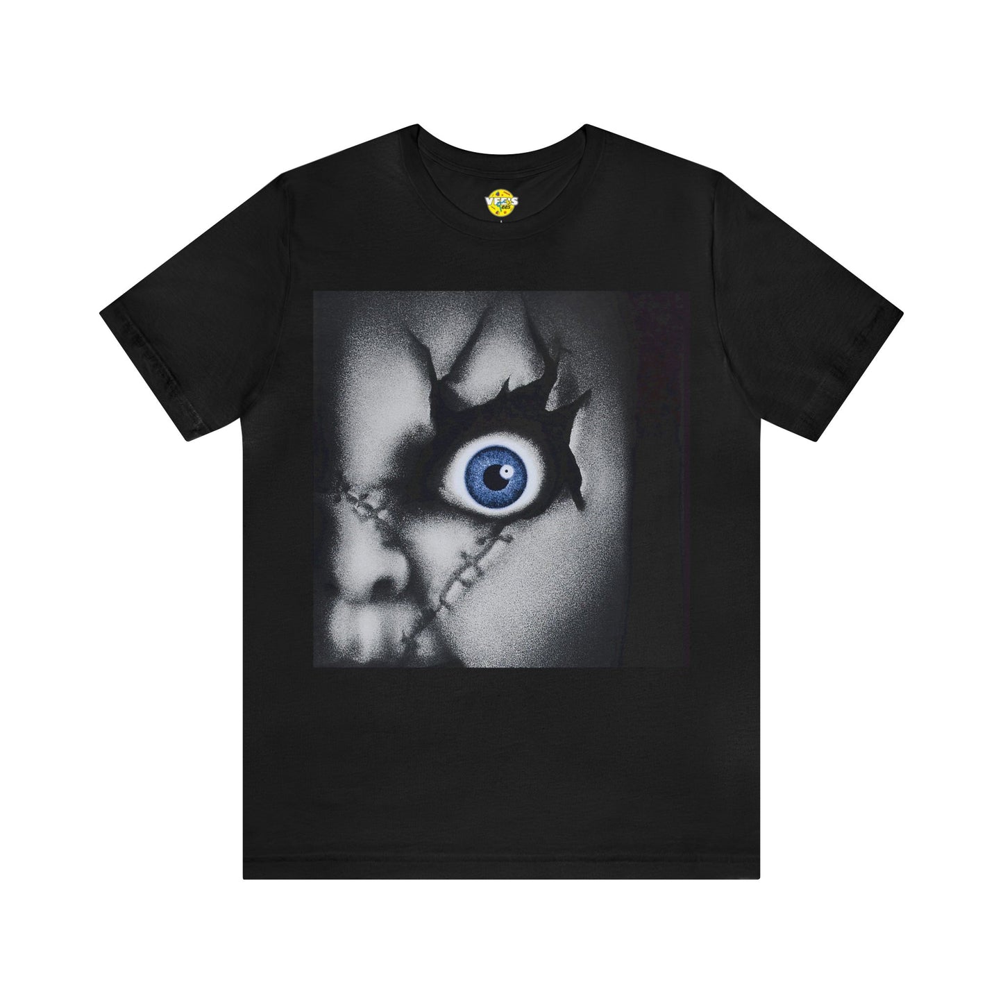 Halloween Bride of Chucky - Chucky's Face Closeup Short Sleeve T-Shirt - Horror Icon Tee, Classic Movie Graphic Shirt