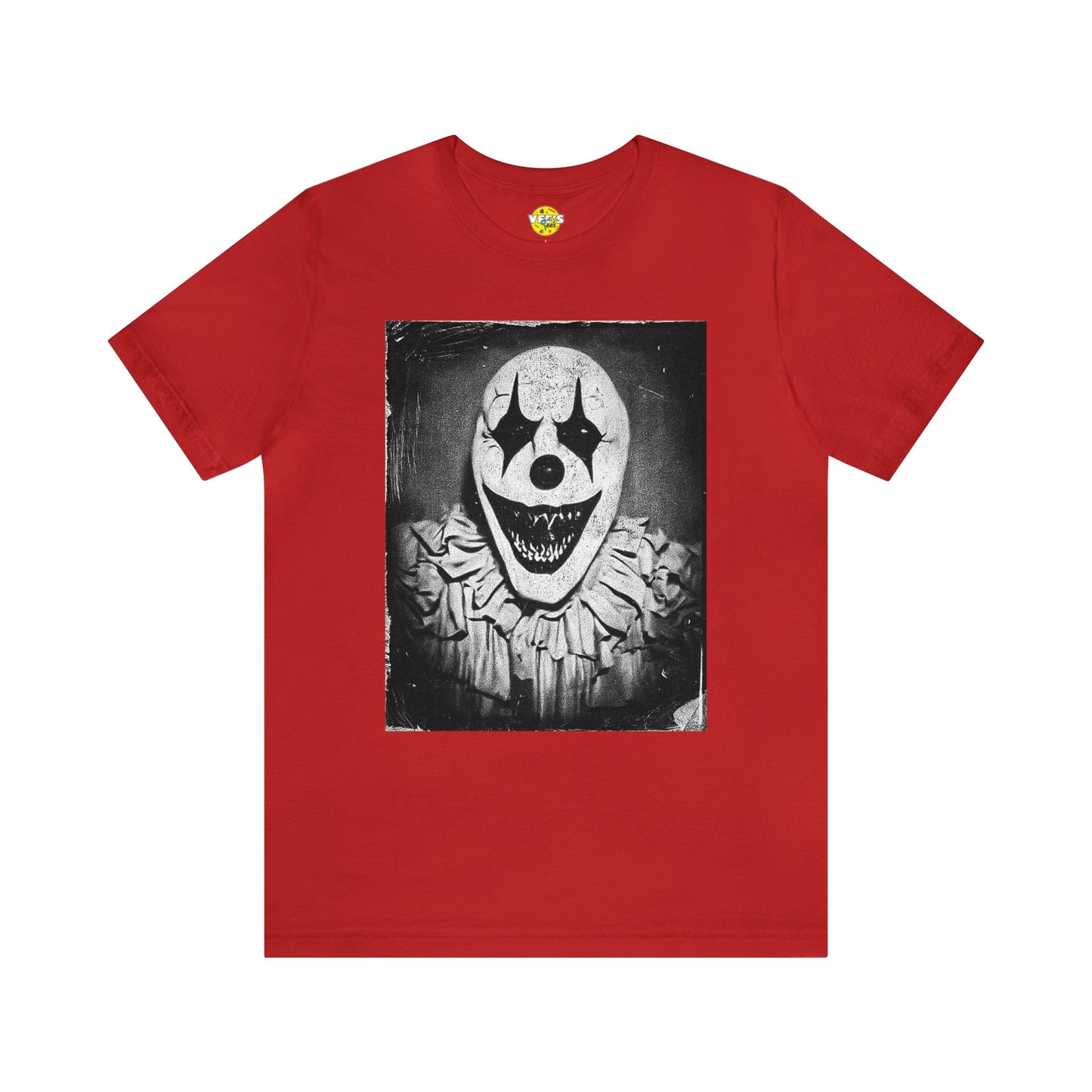 Halloween Vintage Creepy Clown Short Sleeve T-Shirt - Retro Circus Clown Photo Tee - Horror Carnival Shirt - Scary Circus Theme Shirt