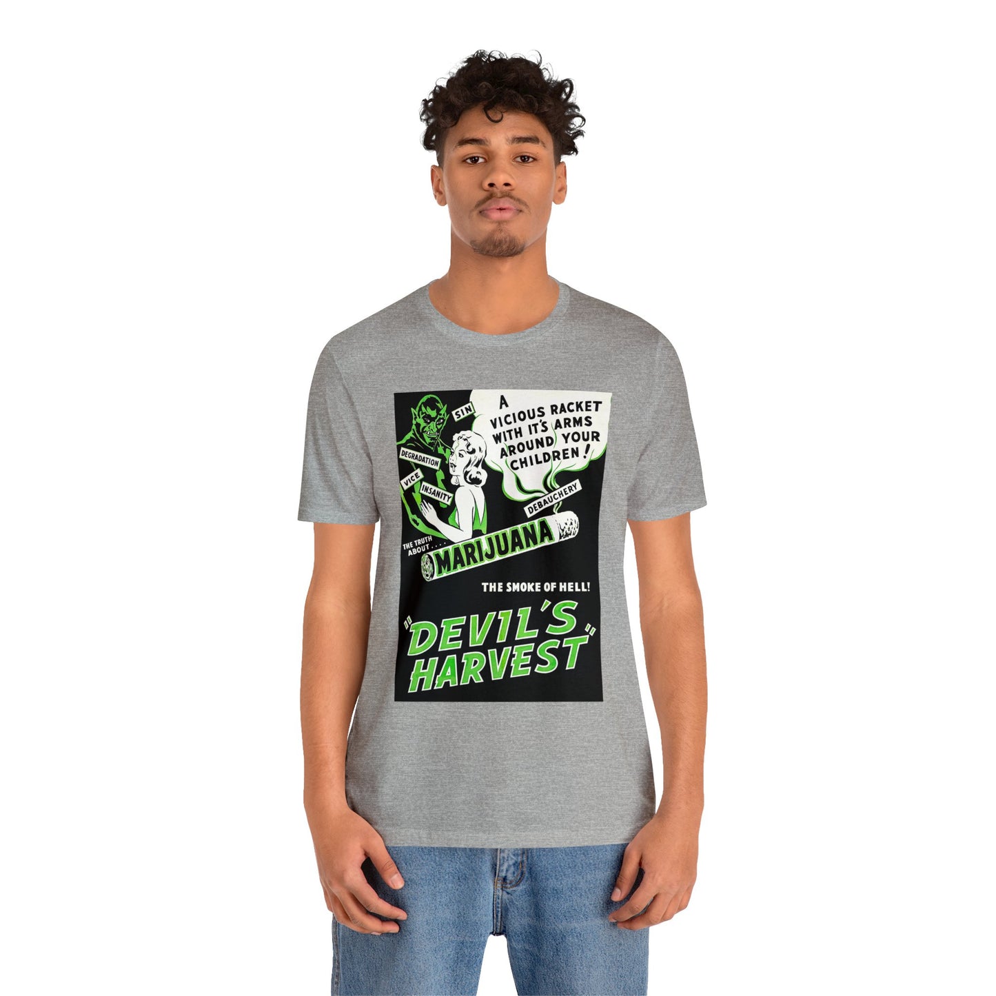 Vintage Reefer Madness 'Devil's Harvest' Movie Poster Short Sleeve T-Shirt - Retro Cult Classic Tee