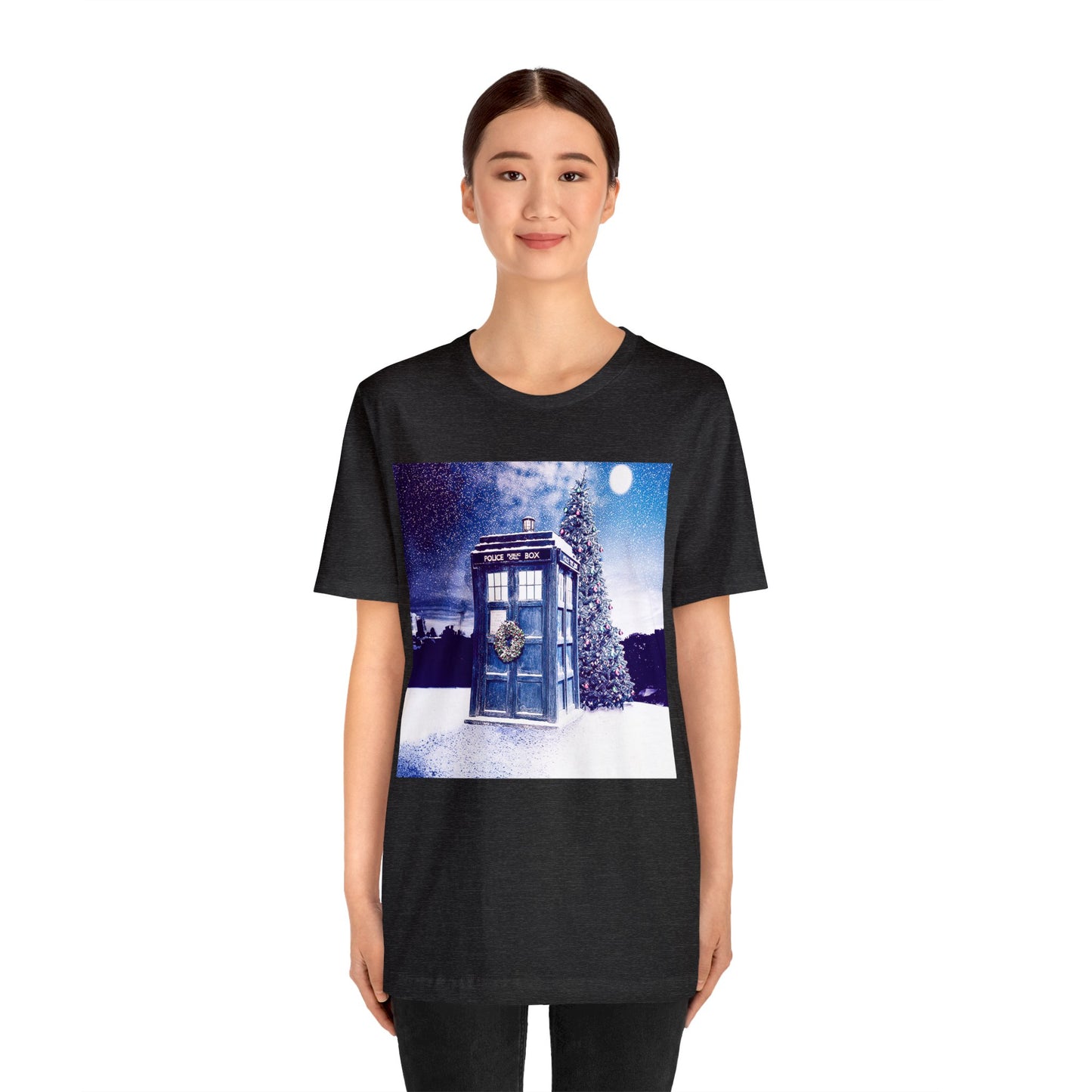 Dr Who Christmas - Dr Who Tardis Shirt - Dr Who Christmas Tardis Tshirt - Retro Doctor Who Tardis Tee - Christmas TARDIS Tshirt