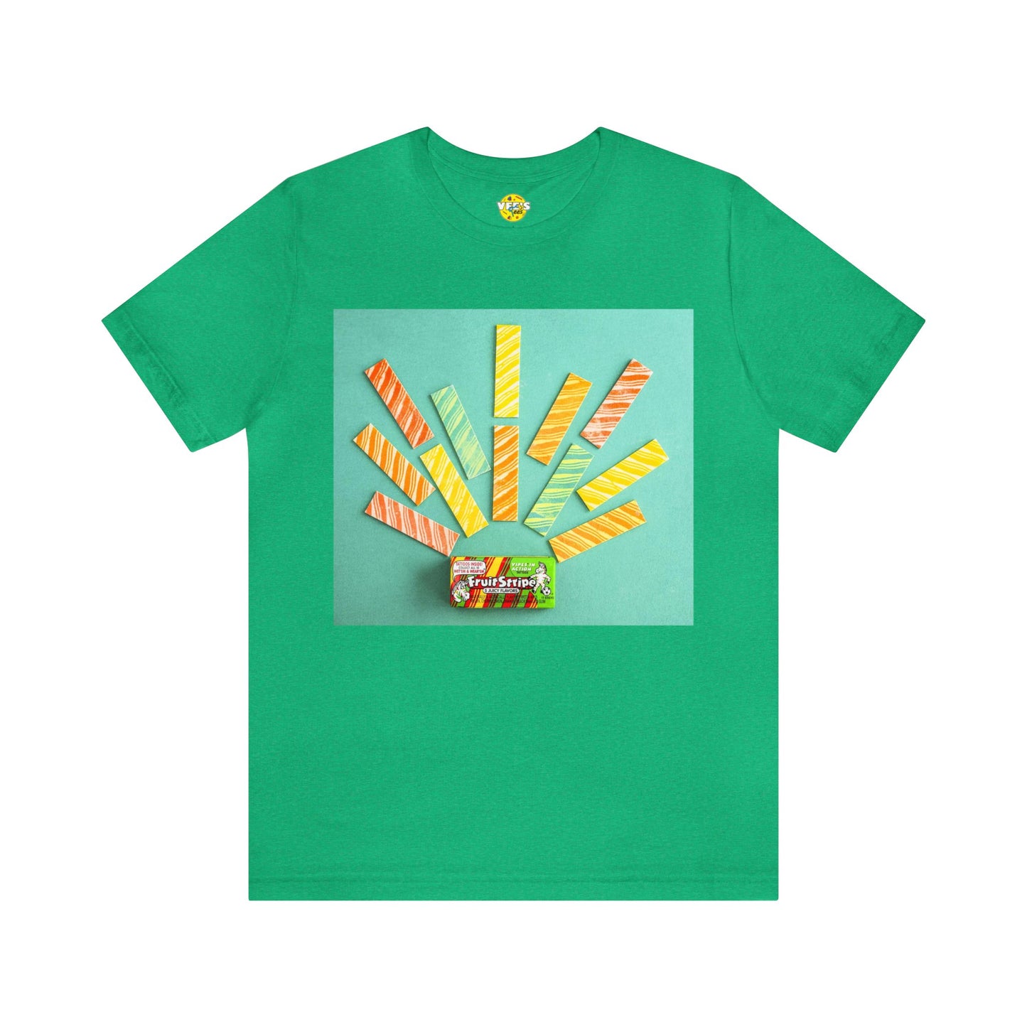 90s Nostalgia Fruit Stripe Gum Design Tshirt, Yikes the Zebra Retro Stripe Tee