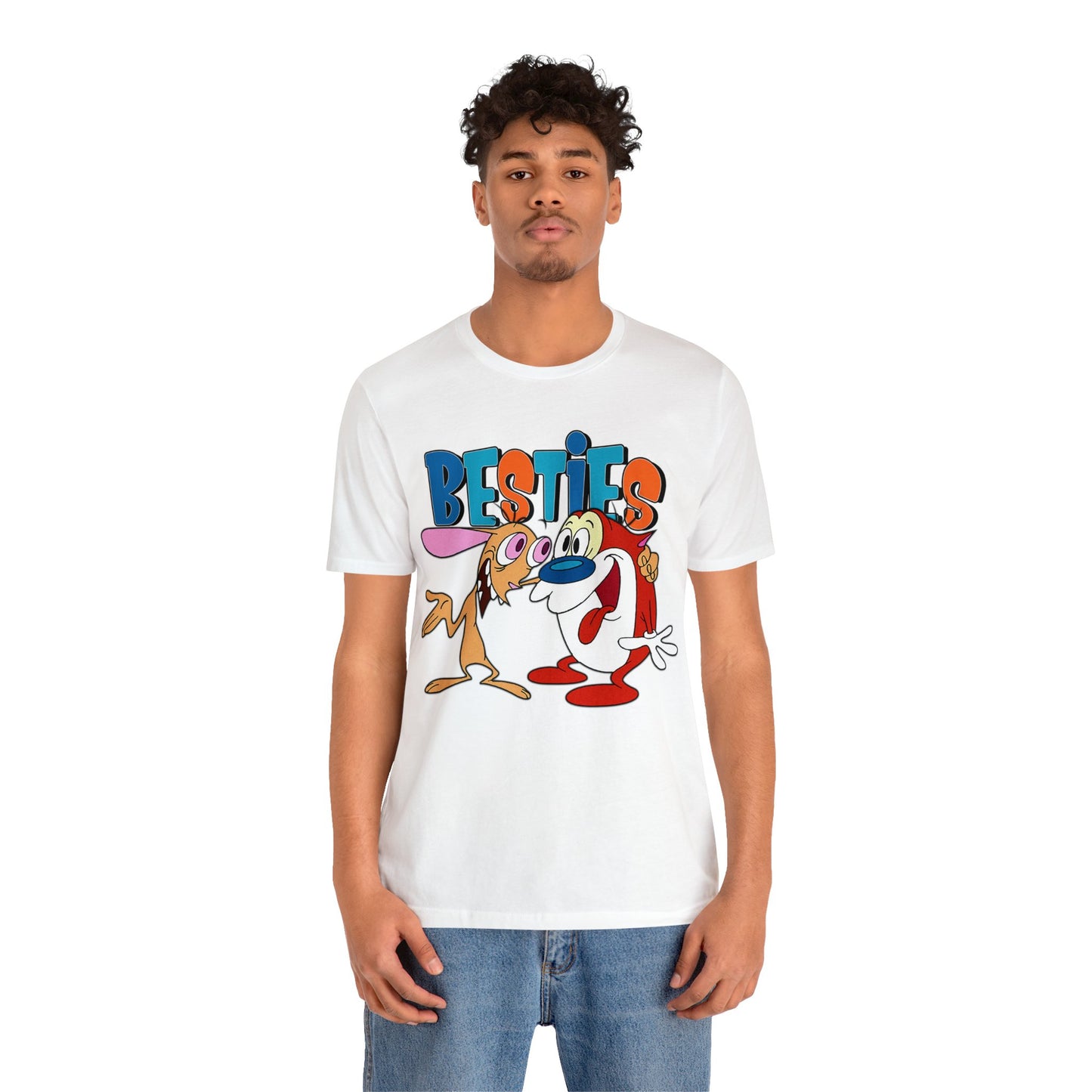 Ren & Stimpy Besties Short Sleeve T-shirt - 90s Cartoon Retro TV Show