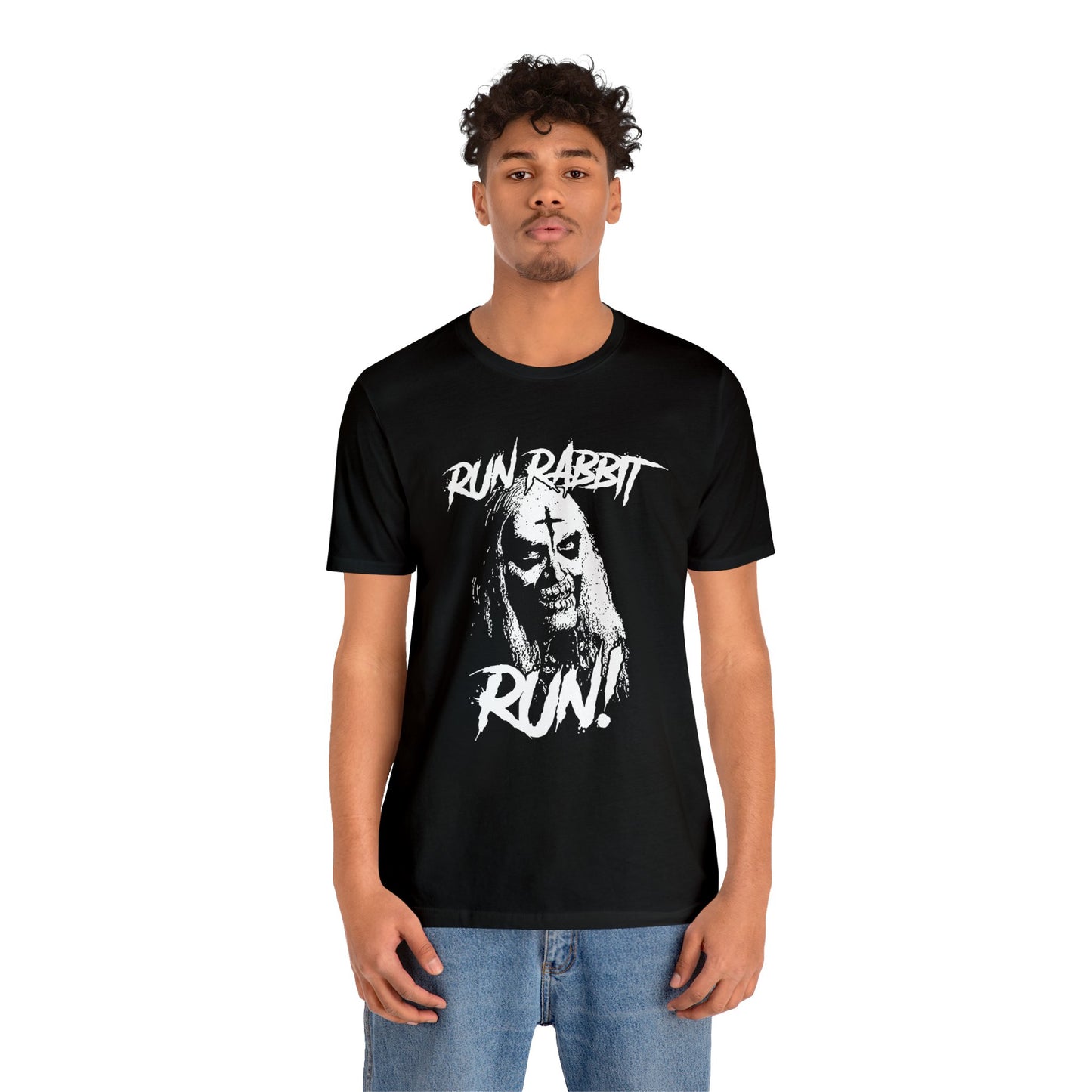 Halloween Otis B. Driftwood - Run Rabbit Run Graphic Short Sleeve T-Shirt - Retro Horror Icon Tee, House of 1000 Corpses, Devil's Rejects