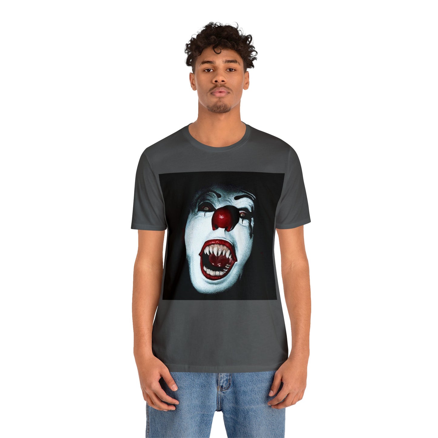 Halloween Pennywise Evil Face Short Sleeve T-Shirt - Classic Horror Clown Tee - Stephen King's IT Shirt