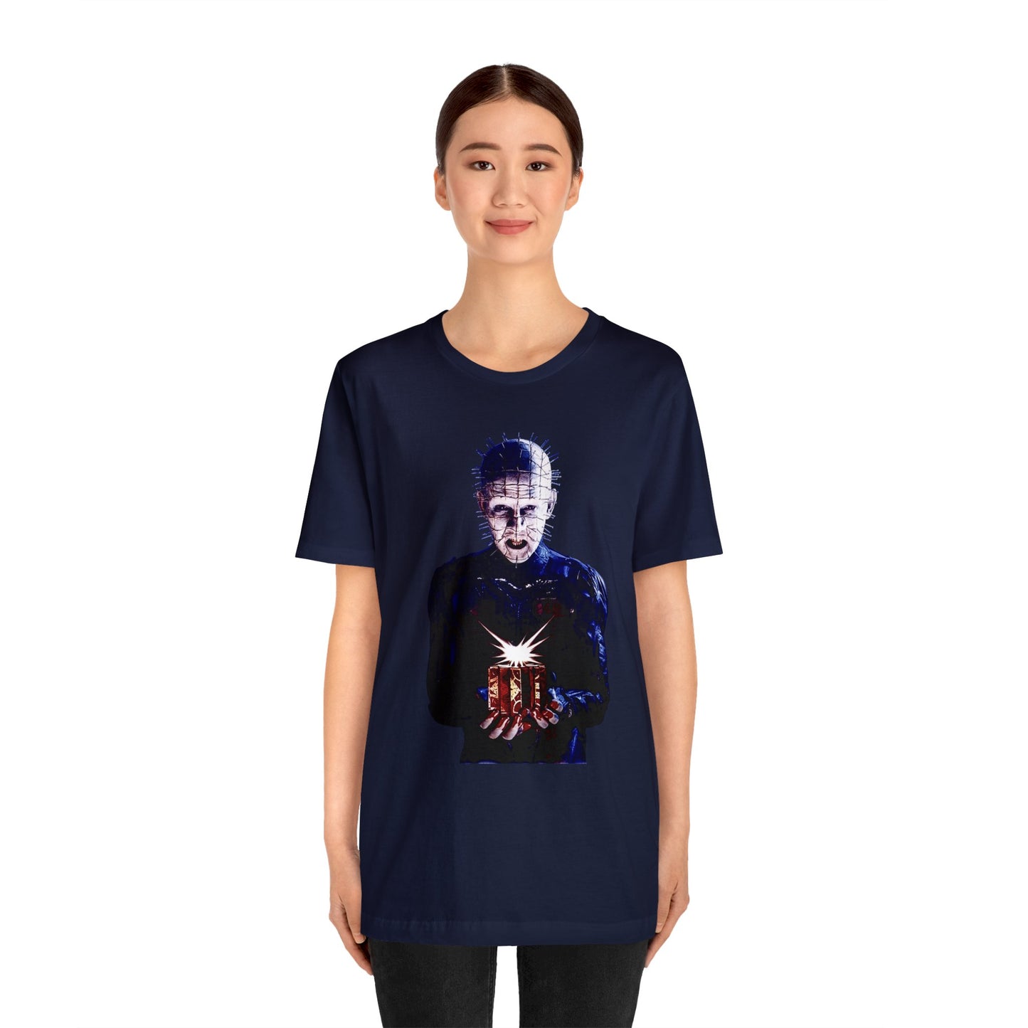 Halloween Pinhead Puzzle Box Short Sleeve T-Shirt - Hellraiser Horror Icon Tee, Clive Barker Graphic Shirt