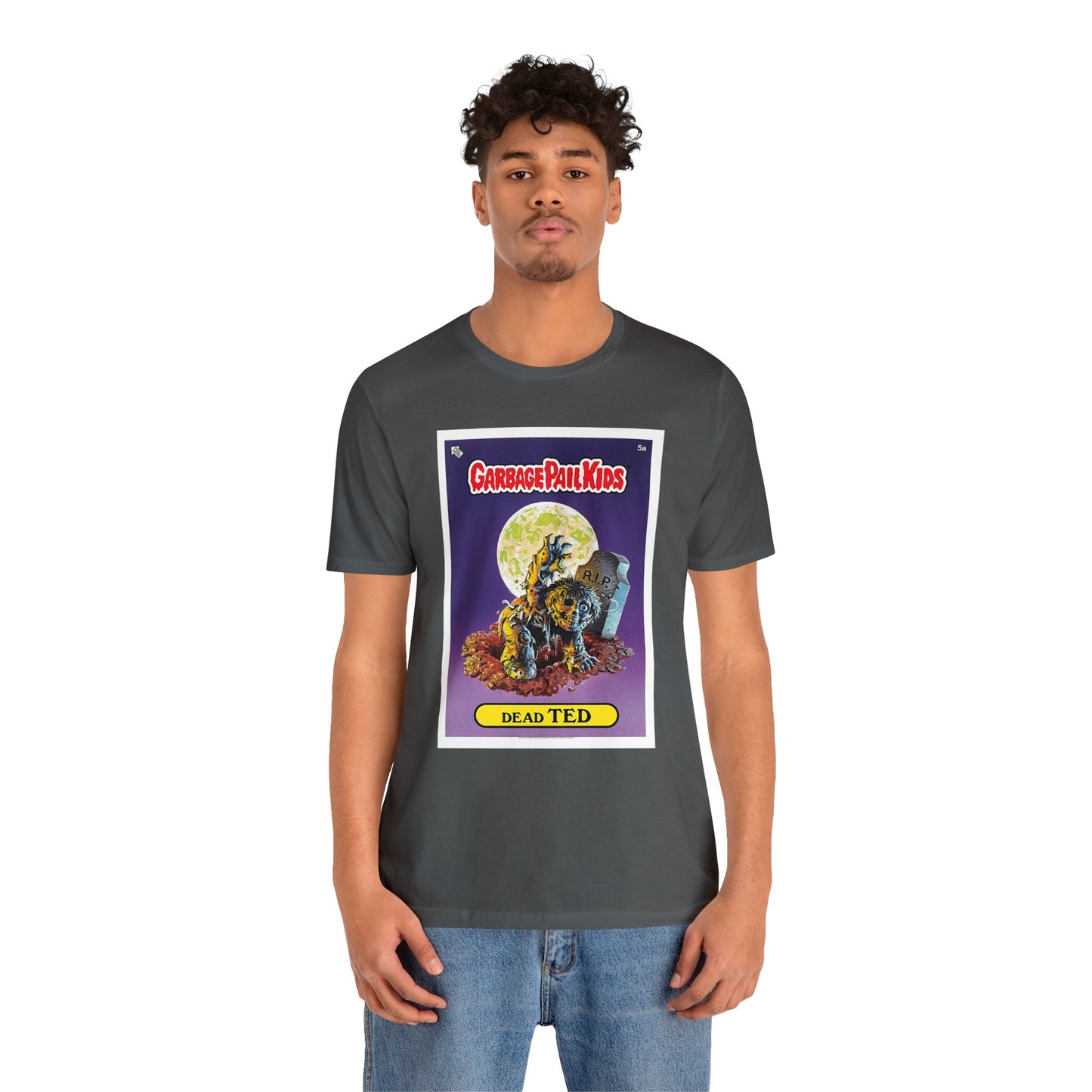 Halloween Garbage Pail Kids Dead Ted Short Sleeve T-Shirt - Retro Sticker Art Tee, Vintage 80s Graphic Shirt