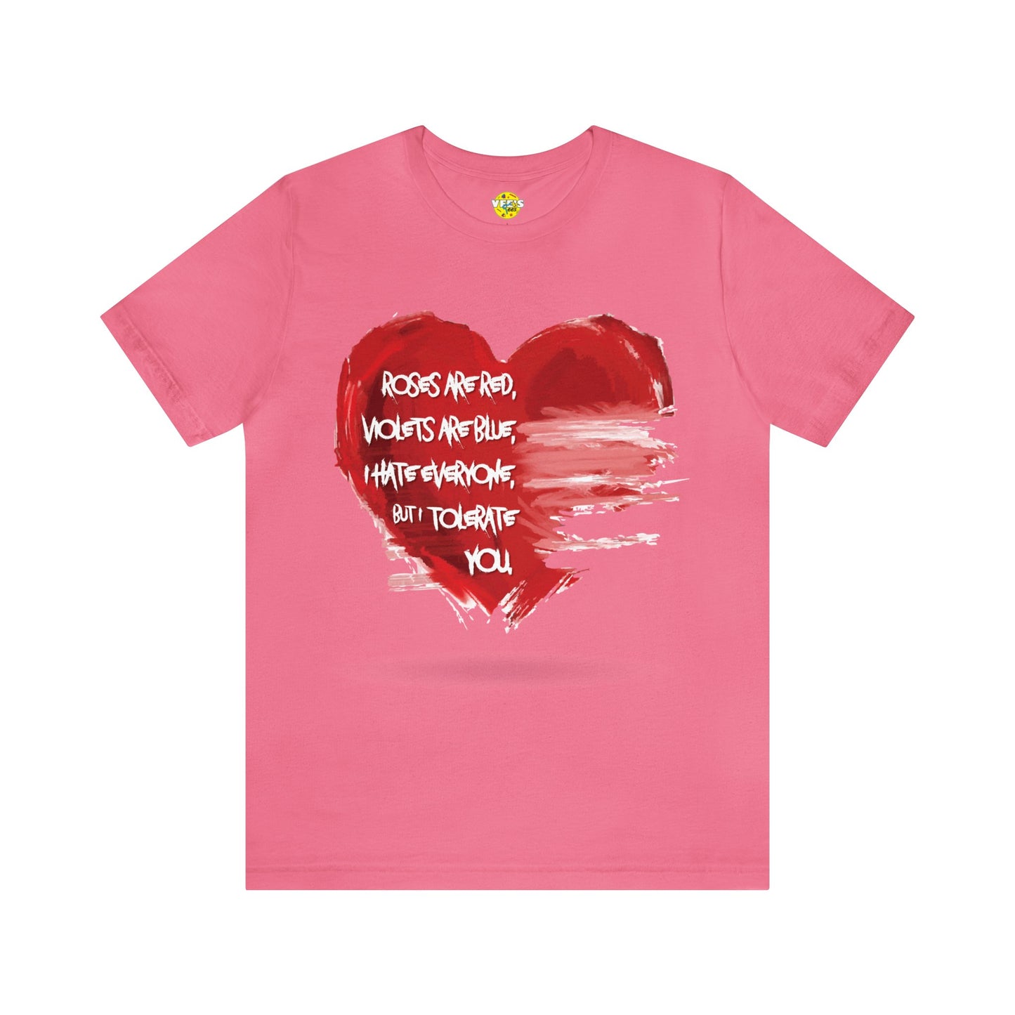 Grunge Heart Poetry Tee - Rebellious Anti-Valentines Day Tshirt - Edgy Unique Graphic Heart Illustration Shirt