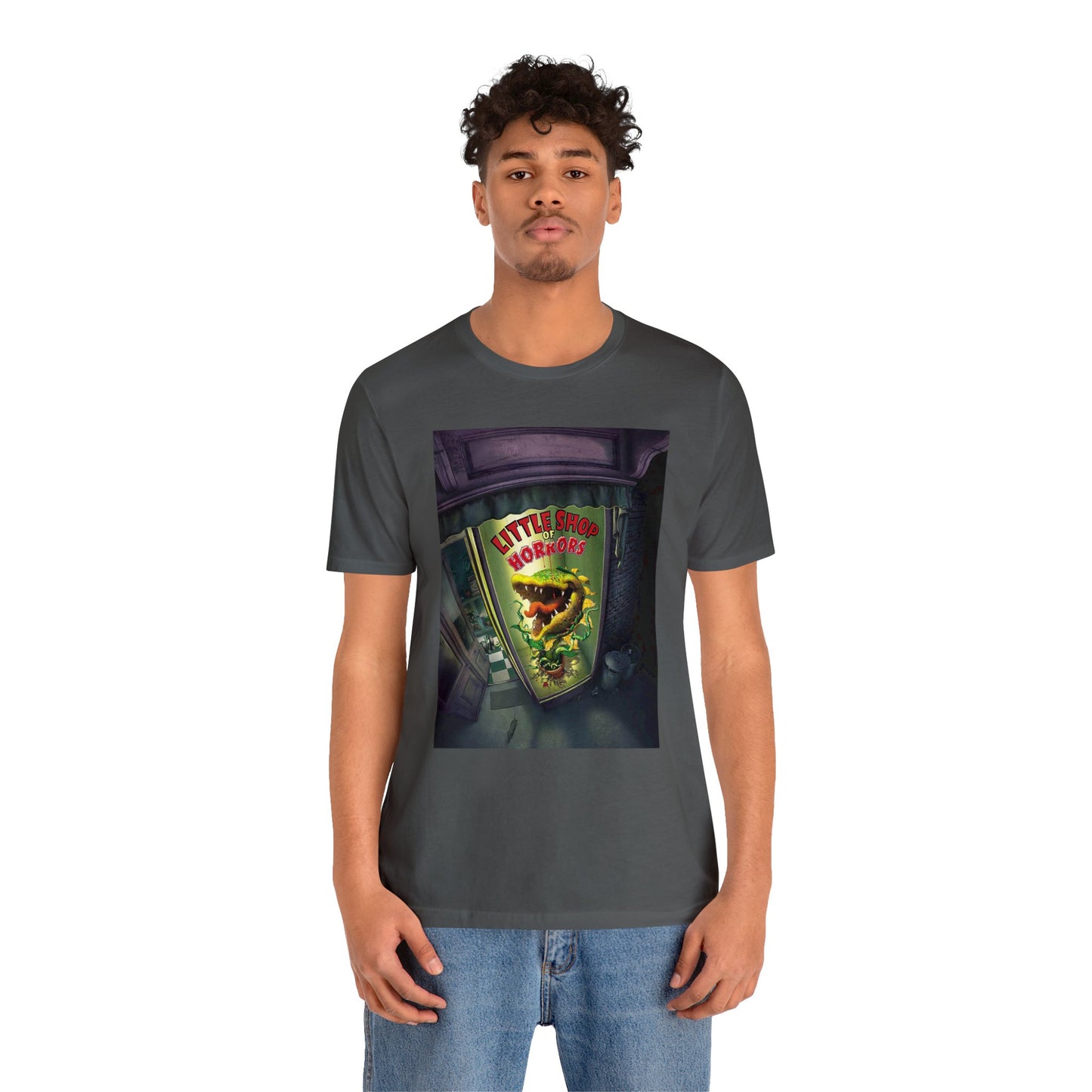 Halloween Little Shop of Horrors Short Sleeve T-Shirt - Classic Horror Movie Tee, Retro Cartoon Graphic Shirt