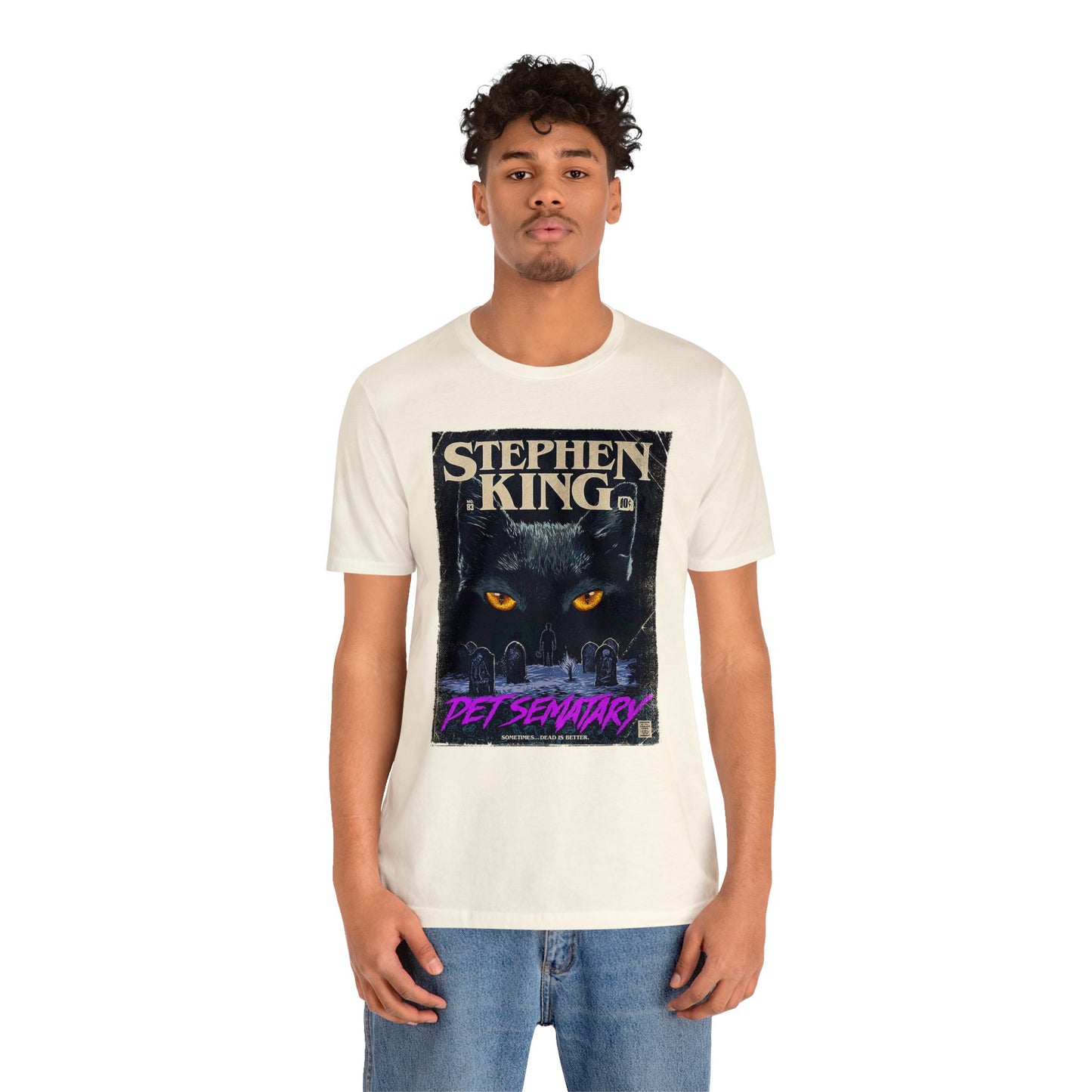 Halloween Stephen King's Pet Sematary Book Cover Short Sleeve T-Shirt - Vintage Horror Novel Graphic Tee, Retro Literary Shirt