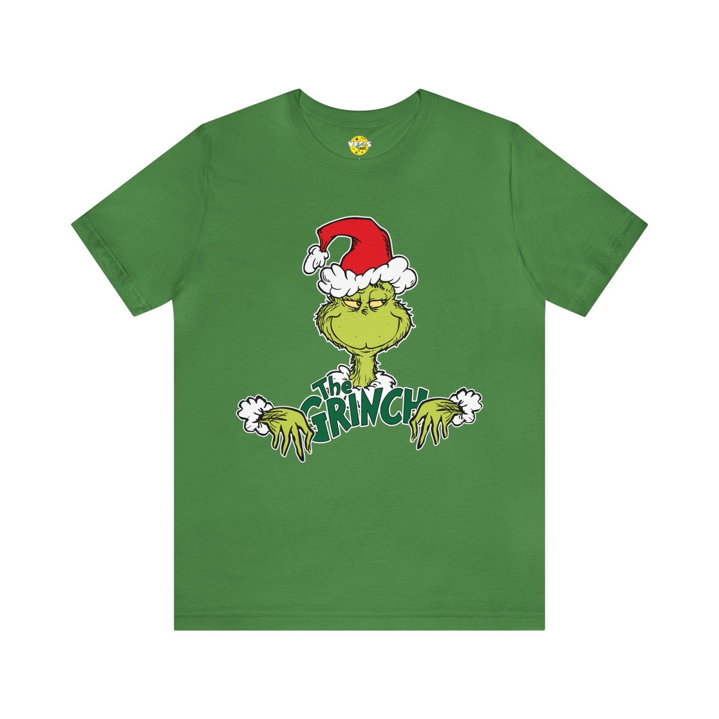 Festive Grinch Face Short Sleeve T-Shirt for a Whoville-Worthy Holiday Season