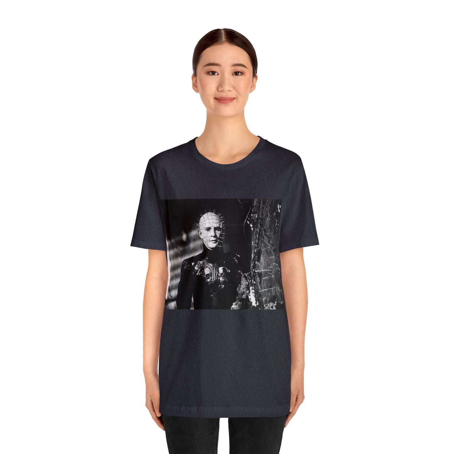 Halloween Hellraiser Pinhead Short Sleeve T-Shirt - Horror Movie Tee - Iconic Pinhead Art - Clive Barker - Cenobite Shirt