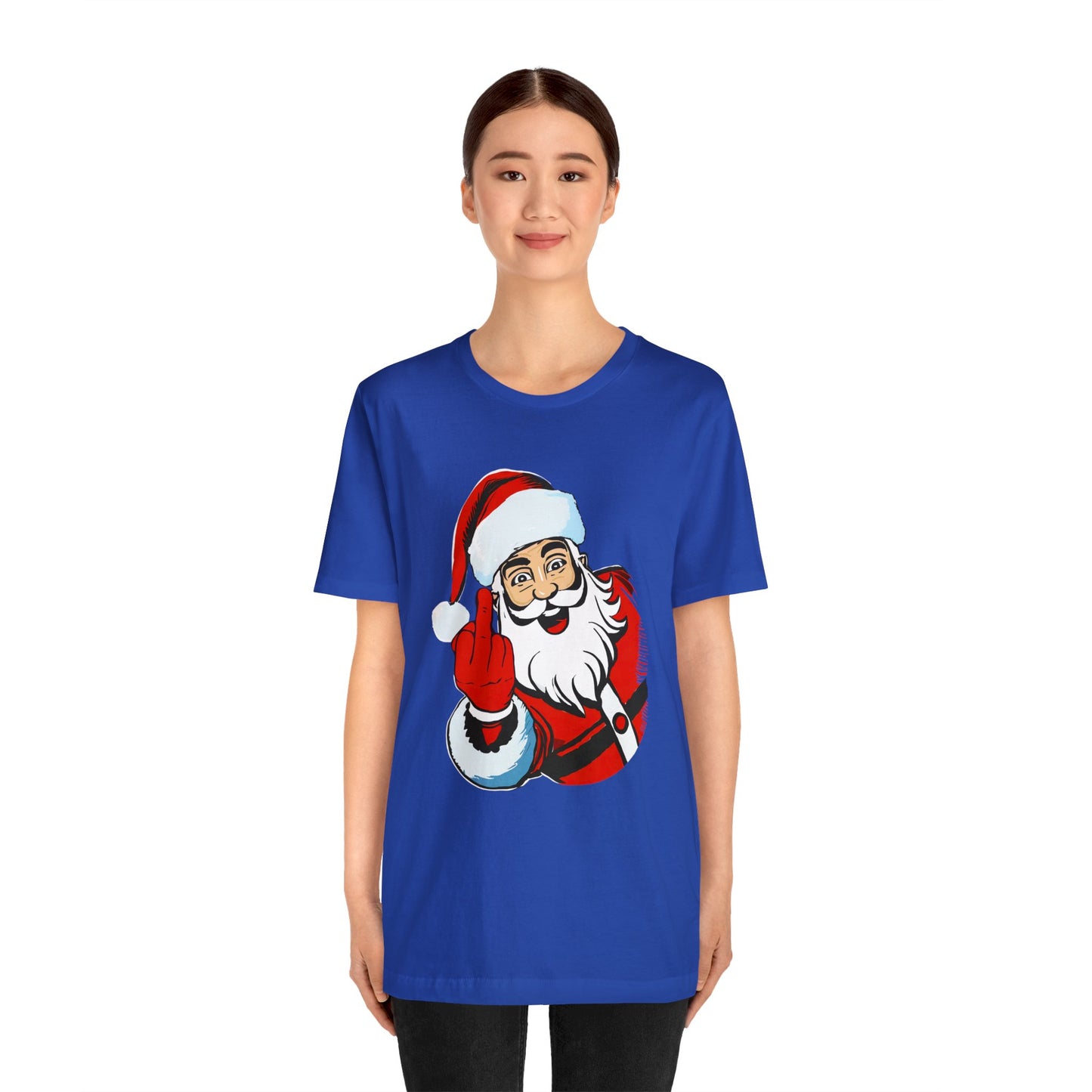 Naughty Santa Tshirt - Naughty Santa Christmas Tshirt - Santa Claus Middle Finger - Santa Middle Finger Tshirt