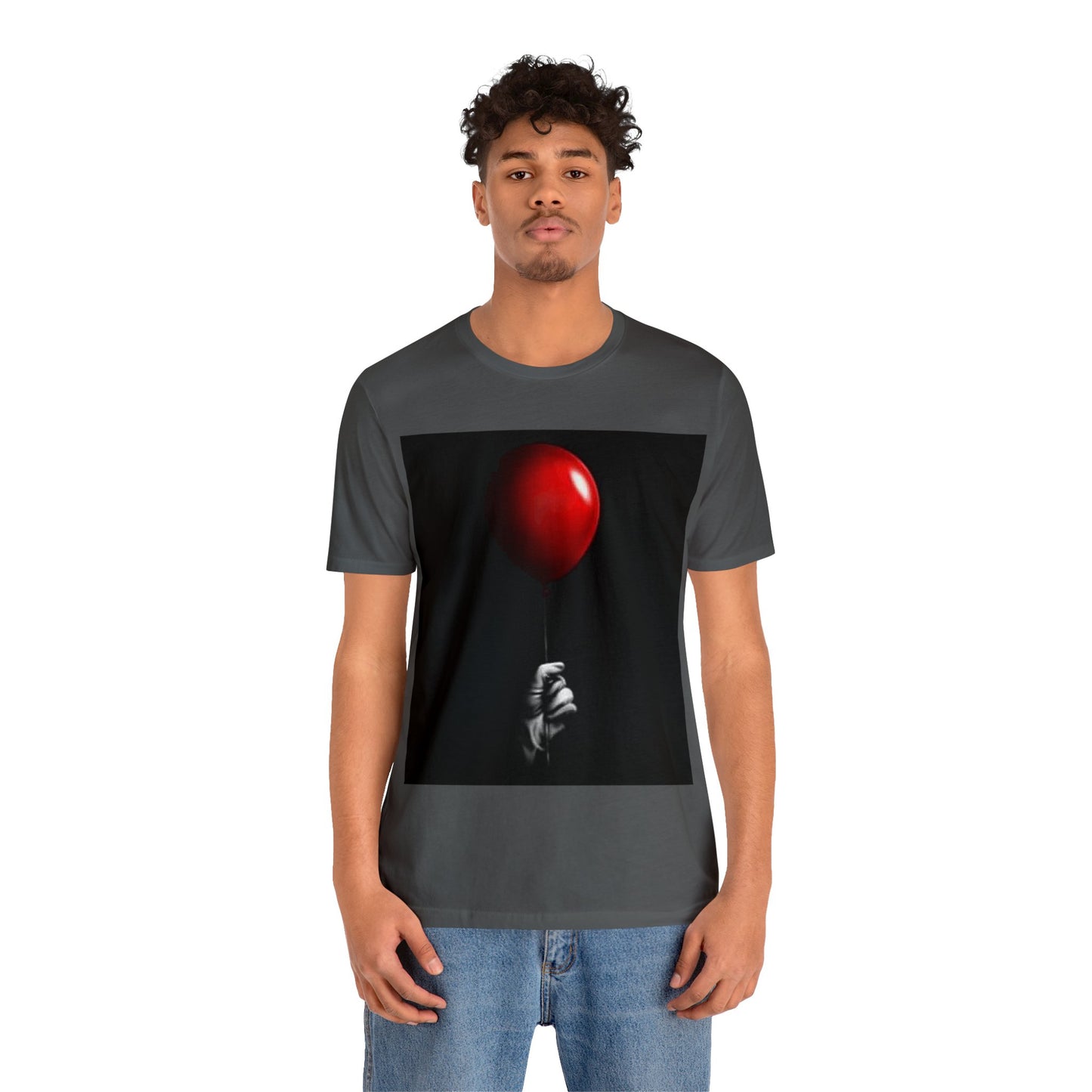 Halloween Pennywise Red Balloon Short Sleeve T-Shirt - IT Movie Inspired Tee, Horror Fan Graphic Shirt