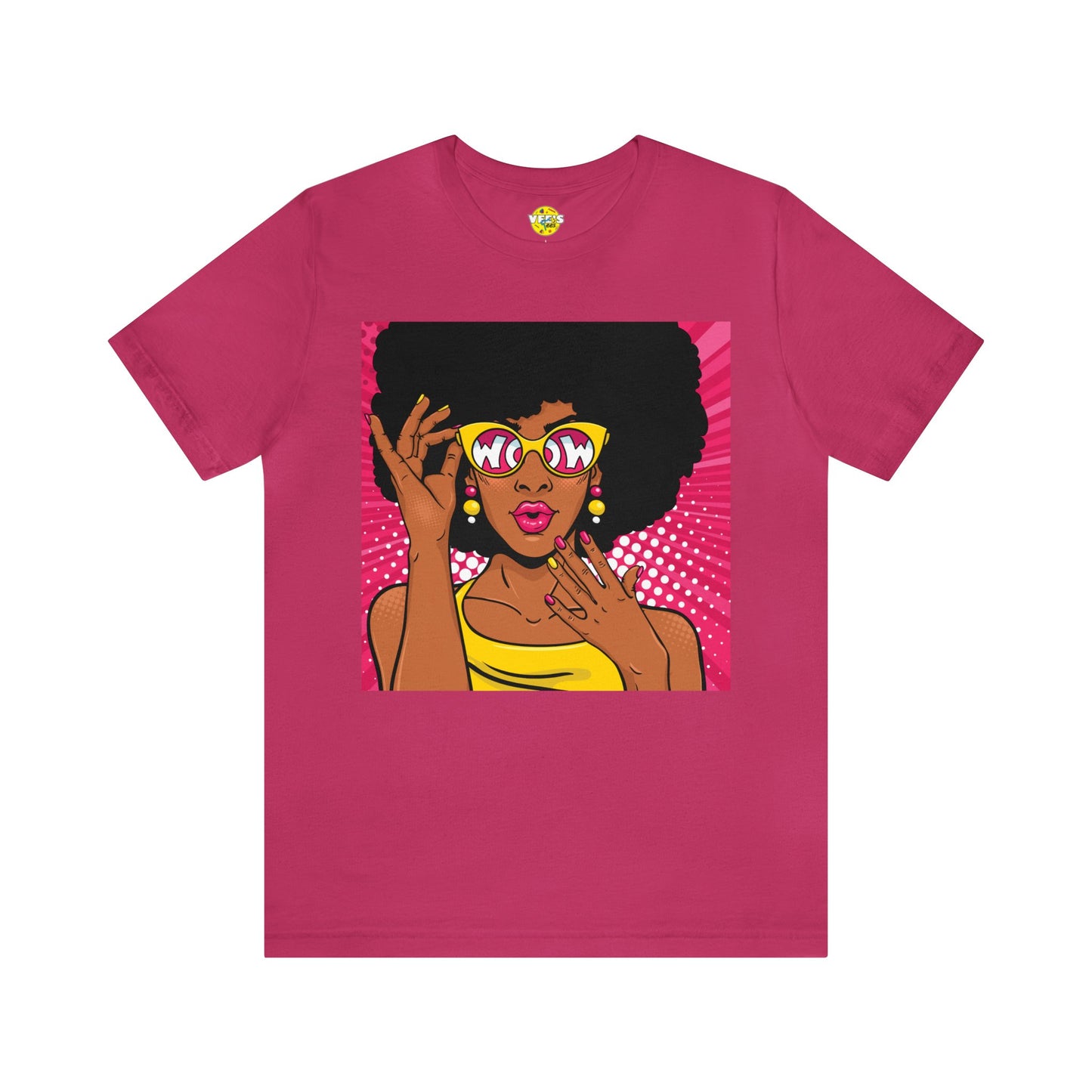 Pop Art Melanated Queen with Sunglasses Short Sleeve T-Shirt - Empowering Graphic Tee, Diverse Art Fashion