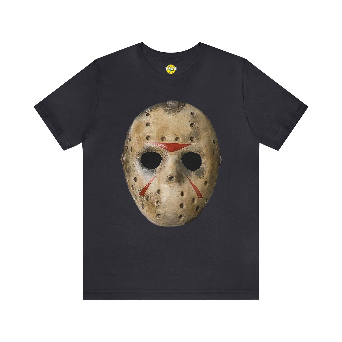 Halloween Jason's Mask Short Sleeve T-Shirt - Horror Movie Icon Tee, Friday the 13th Graphic Shirt