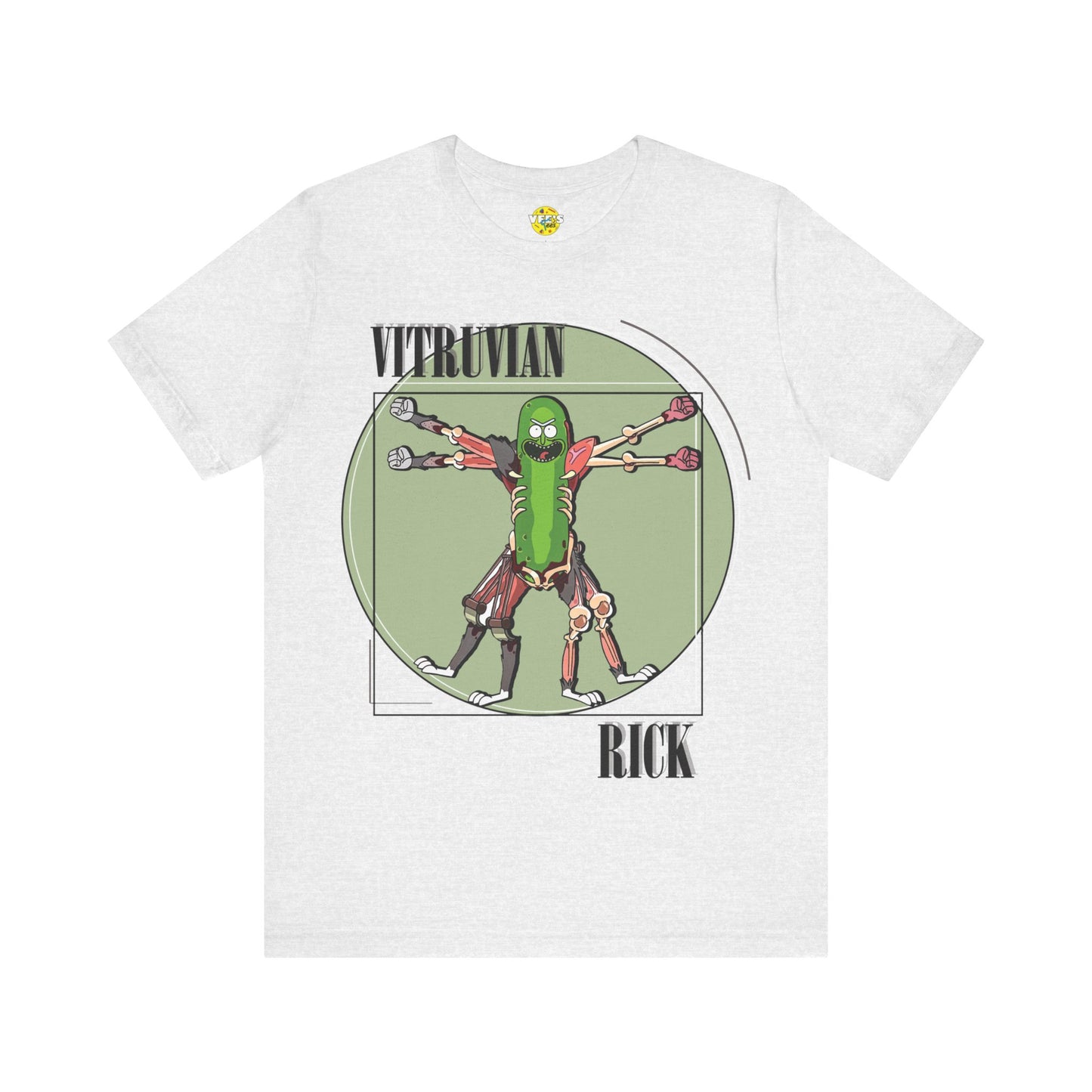 Pickle Rick Vitruvian Man Mashup Design TShirt