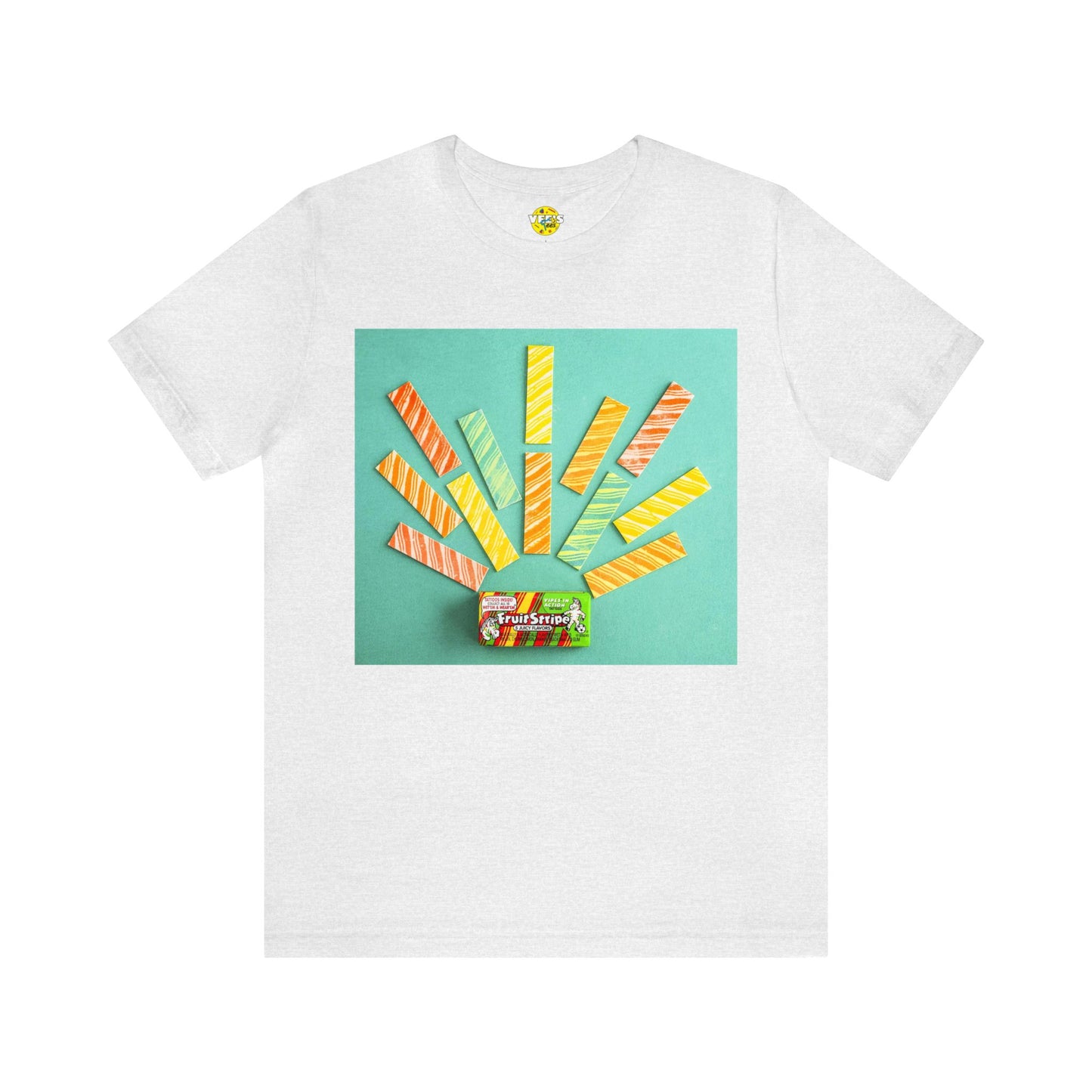 90s Nostalgia Fruit Stripe Gum Design Tshirt, Yikes the Zebra Retro Stripe Tee