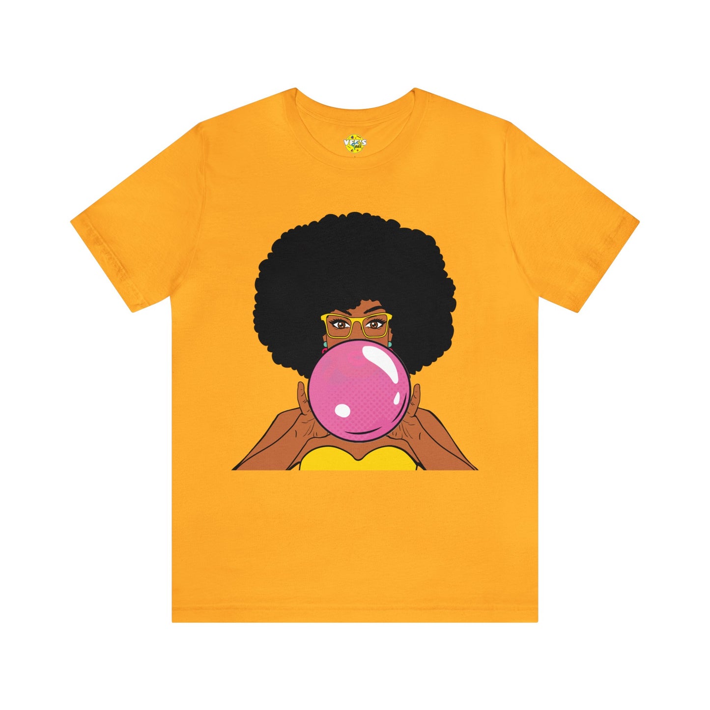 Afro Bubble Pop Art TShirt, Unique Natural Hair Black Girl Magic Shirt, Joyful African American Woman Playful Illustration Tee