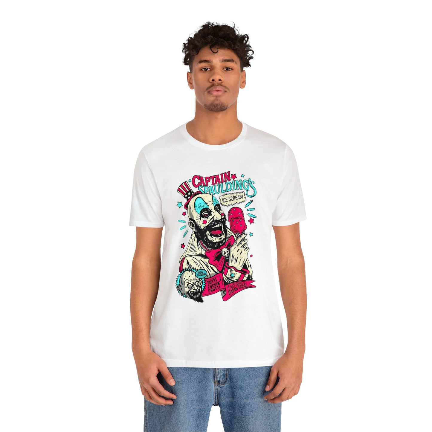 Halloween Captain Spaulding Short Sleeve T-Shirt - Classic Horror Icon Tee, Rob Zombie Character Graphic Shirt