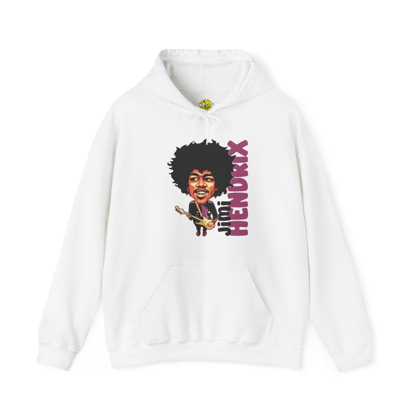 Jimi Hendrix Cartoon Portrait Hoodie, Black History Icon Sweatshirt, Vintage Music Legend Hooded Sweatshirt