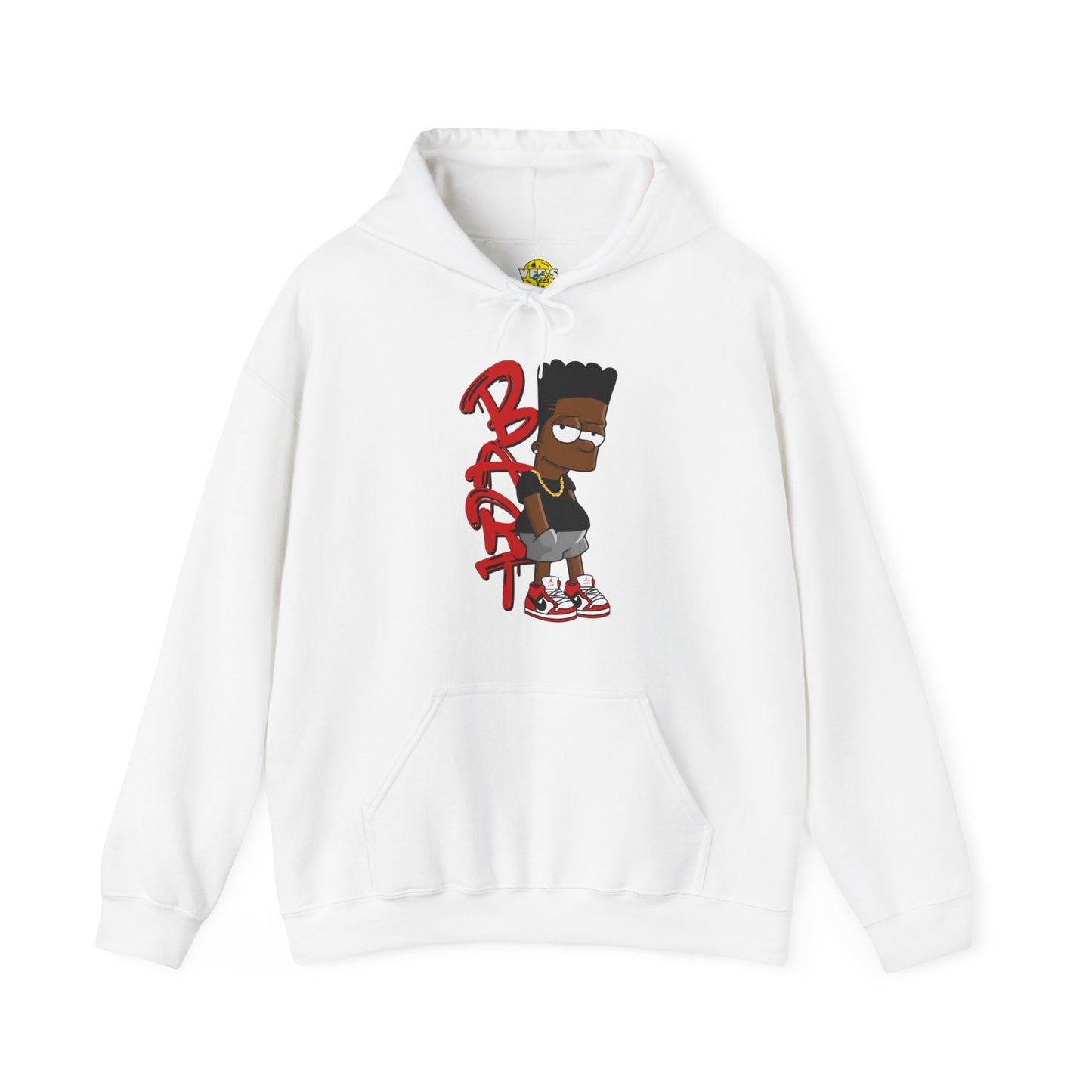 Black Bart Simpson Hoodie - Red, Urban Streetwear, Vintage Cartoon Sweatshirt, Hip Hop Inspired, 90s Nostalgia