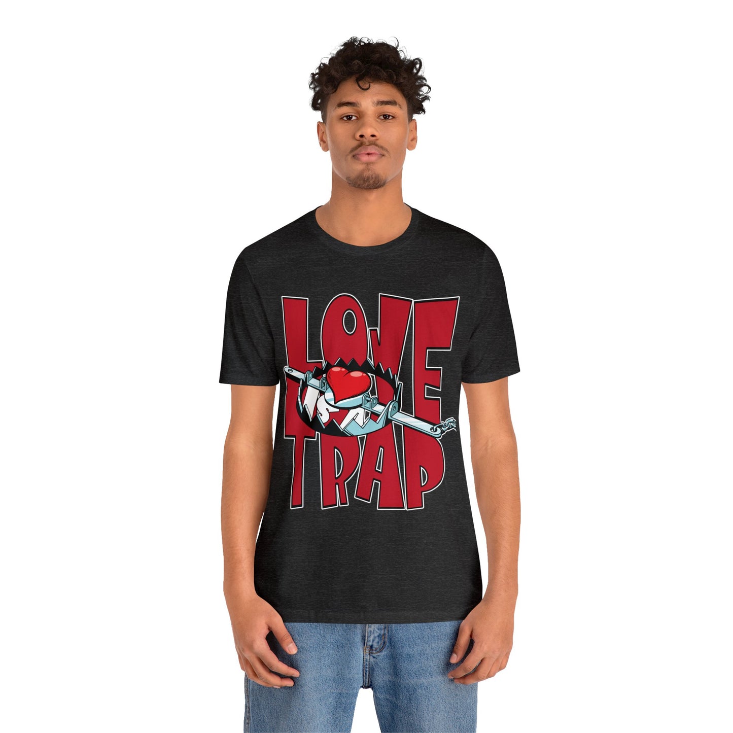 Love is a Trap Bear Trap Heart Graphic Tee - Anti Valentine Alternative Love Paradox Shirt - Valentines Day Unique Love Tshirt