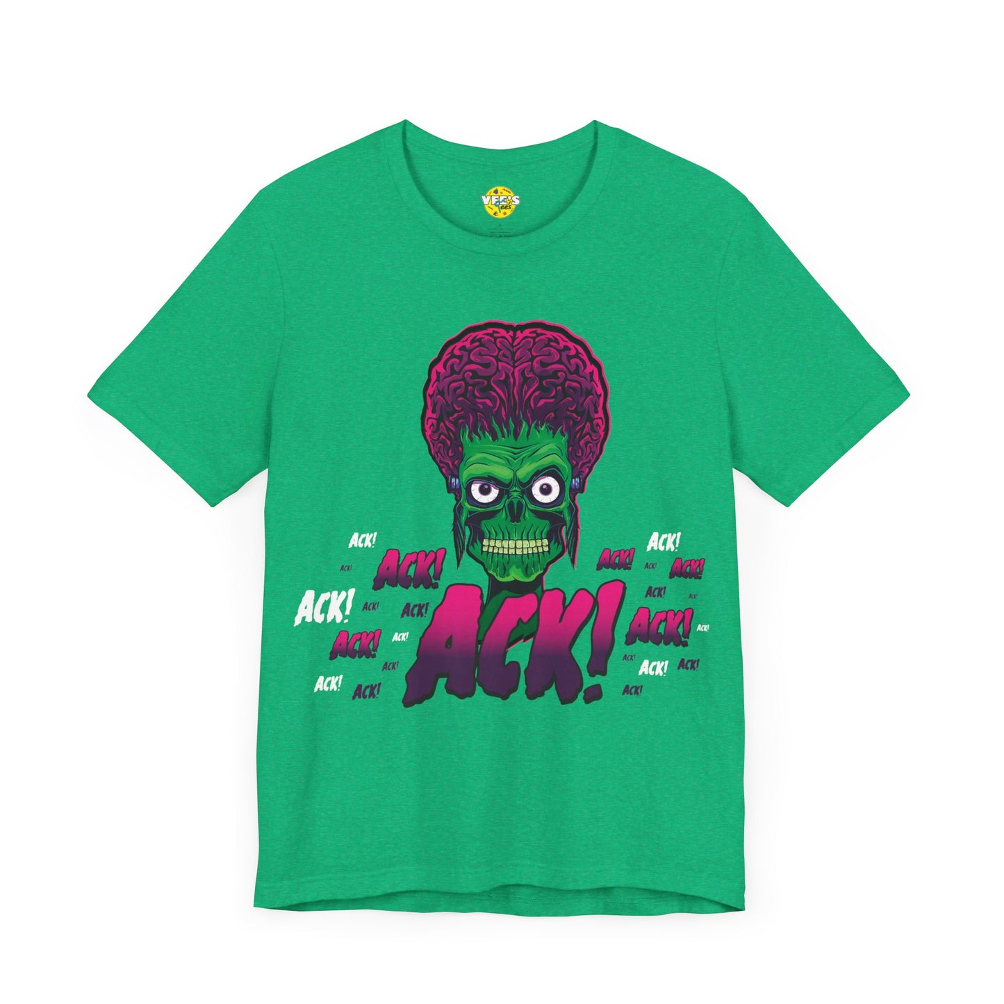 Halloween Mars Attacks! Alien Short Sleeve T-Shirt - Retro Sci-Fi Movie Graphic Tee, Vintage Extraterrestrial Invasion Shirt