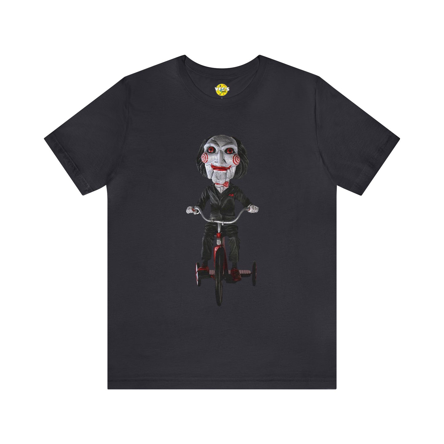 Halloween Billy from SAW Tricycle Short Sleeve T-Shirt - Horror Icon Tee, Classic Movie Graphic Shirt