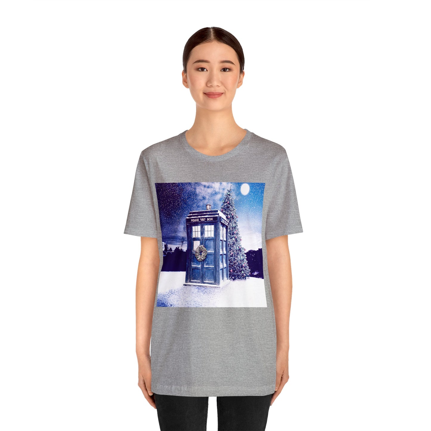 Dr Who Christmas - Dr Who Tardis Shirt - Dr Who Christmas Tardis Tshirt - Retro Doctor Who Tardis Tee - Christmas TARDIS Tshirt