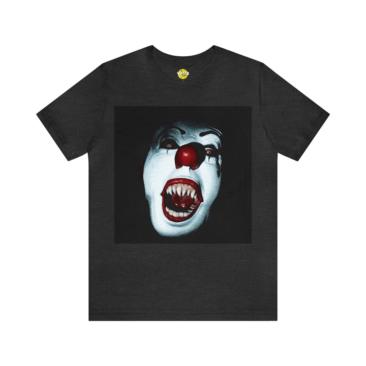 Halloween Pennywise Evil Face Short Sleeve T-Shirt - Classic Horror Clown Tee - Stephen King's IT Shirt