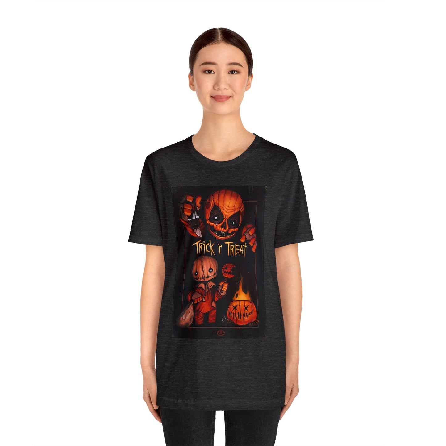 Halloween Sam from Trick 'r Treat Short Sleeve T-Shirt - Halloween Horror Icon Tee, Trick 'r Treat Movie Character Graphic Shirt